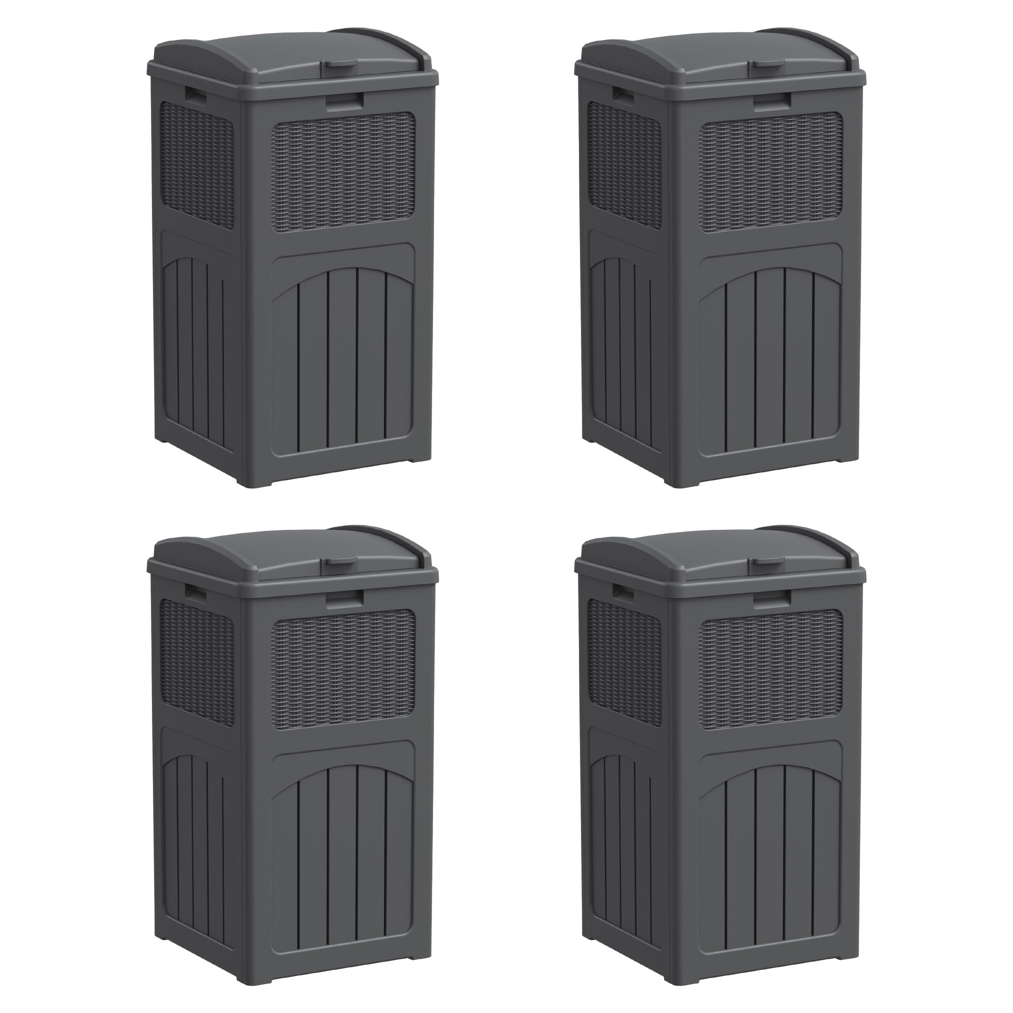 33 Gallon Outdoor Trash Can with Lid (4 Count)