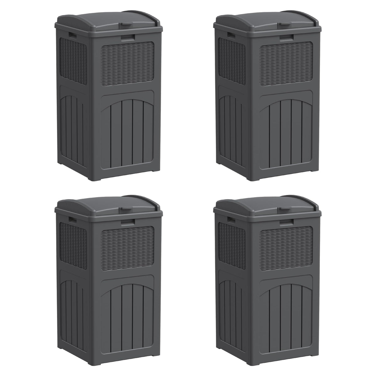 4 Pack Outdoor Trash Can with Lid