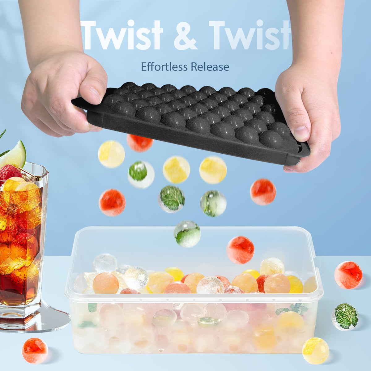 Ice Cube Tray with Lid and Bin (2 Count)