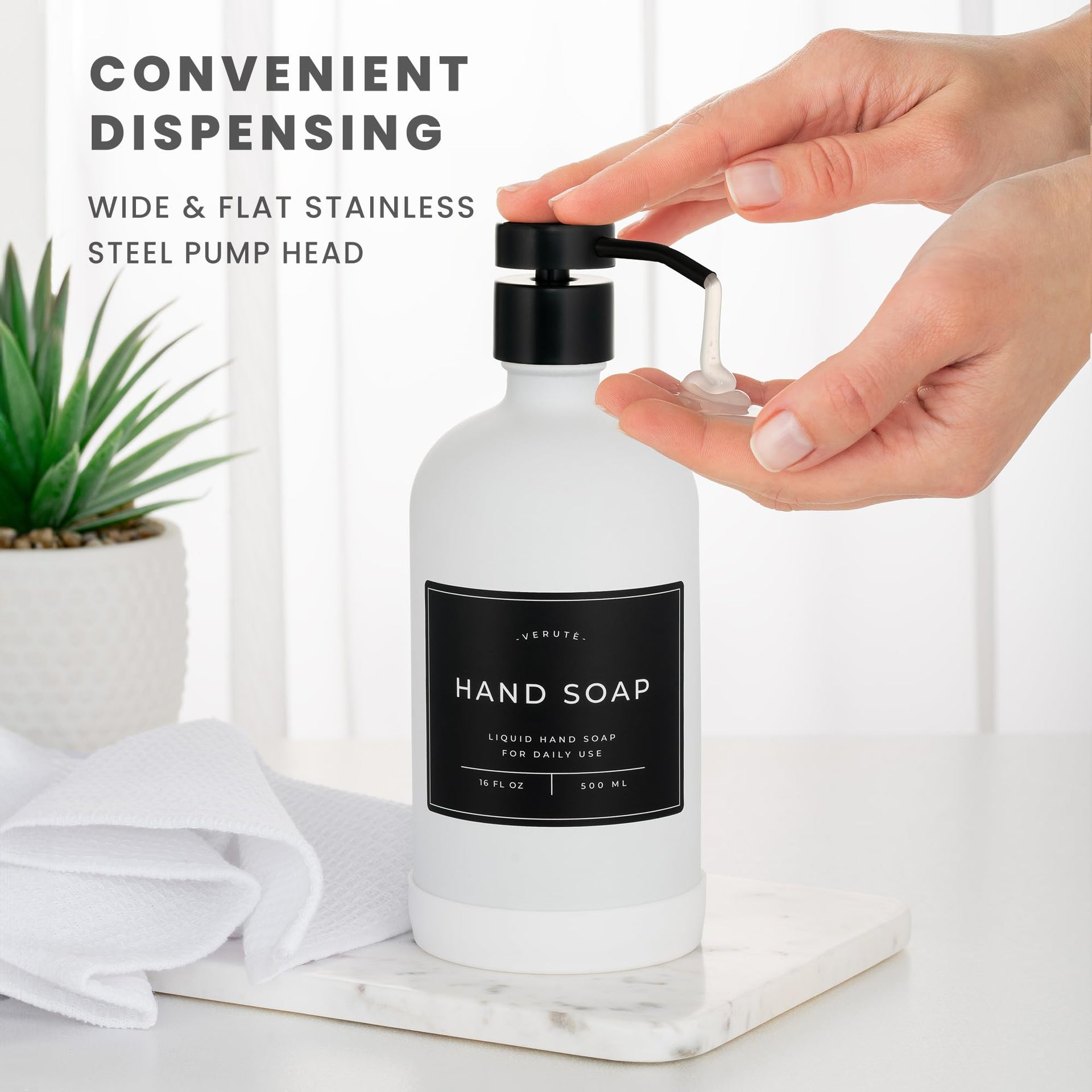 Hand and Dish Soap Dispenser for Kitchen and Bathroom (2 Count)