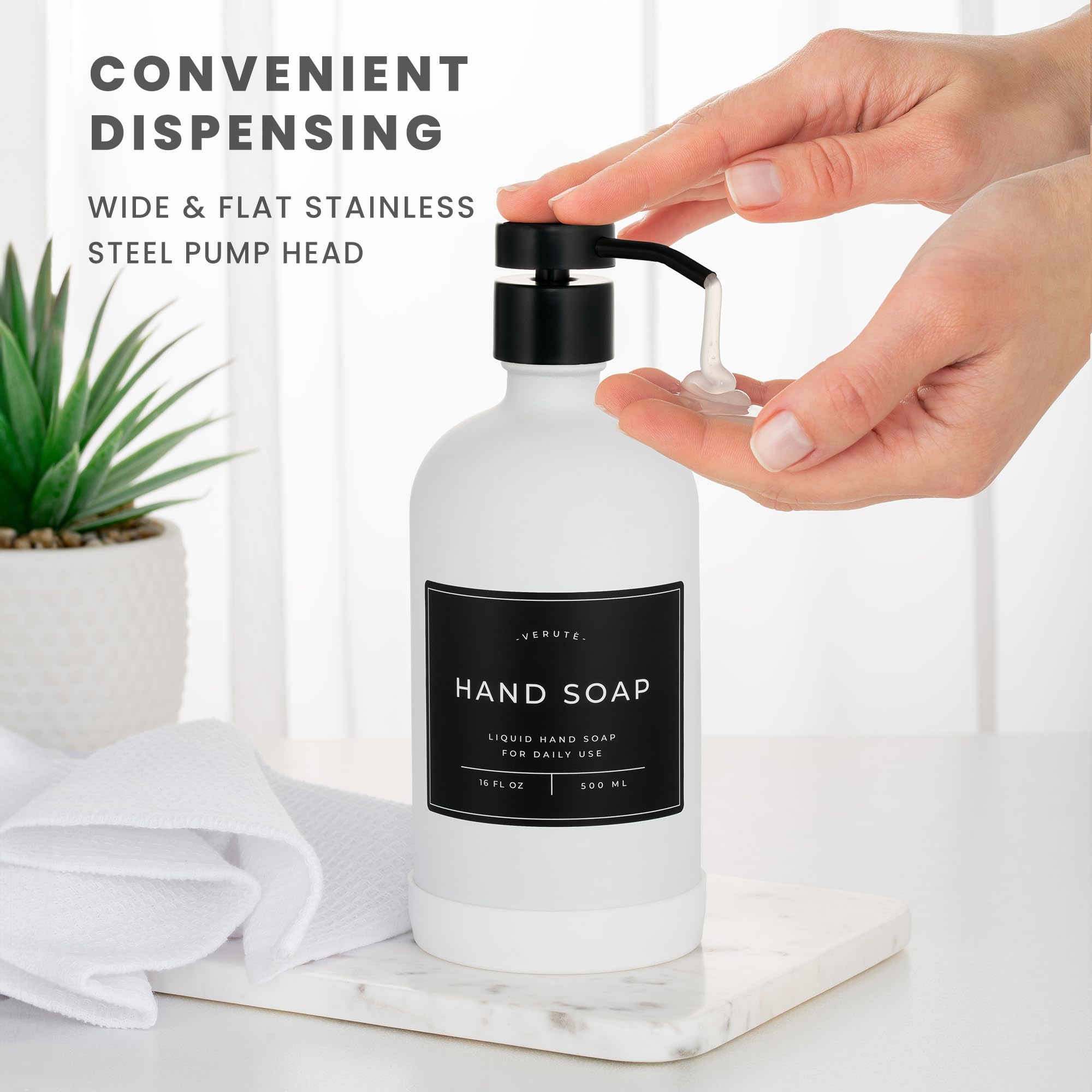 Hand and Dish Soap Dispenser for Kitchen and Bathroom (2 Count)