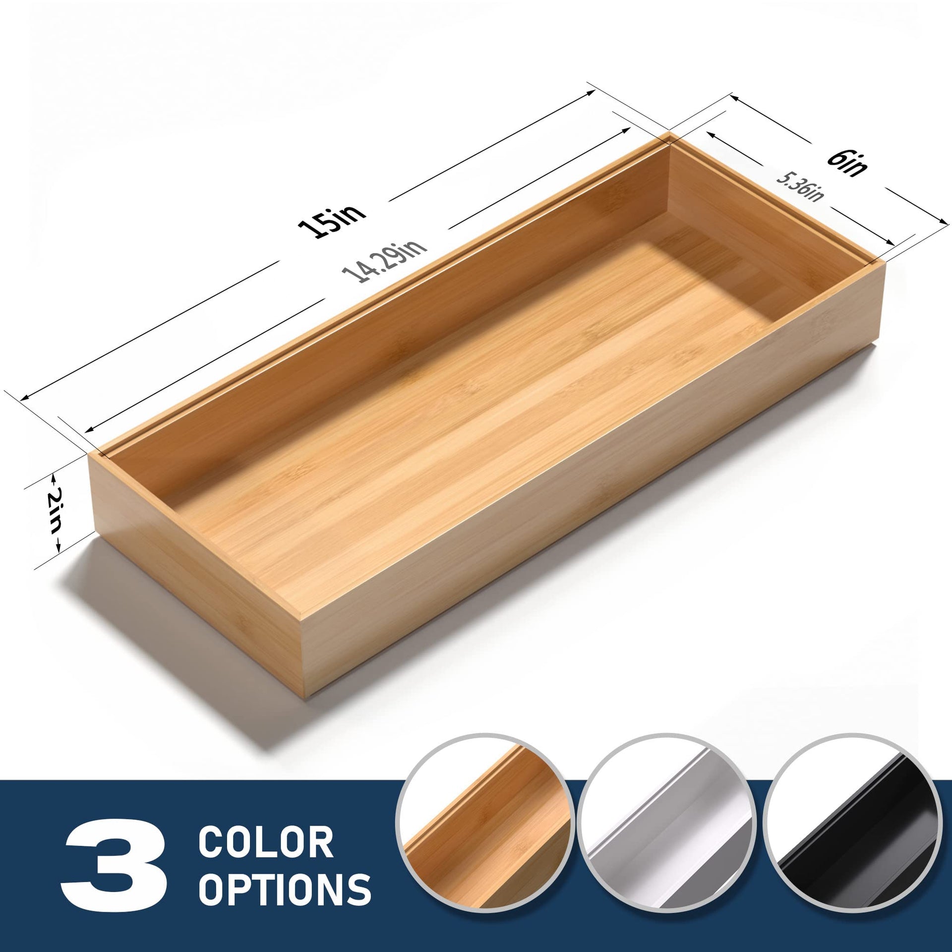 Bamboo Drawer Organizer (2 Count)