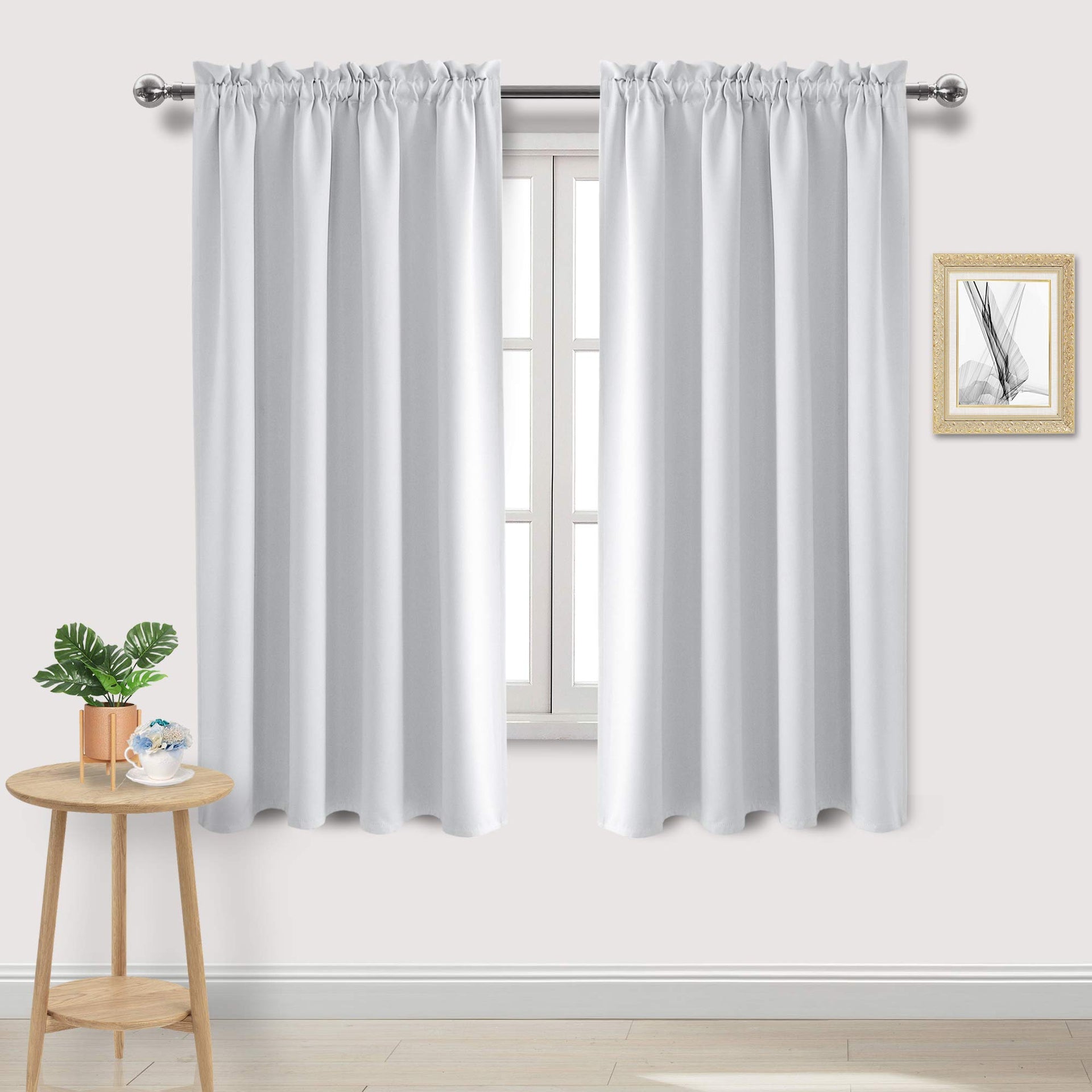 Blackout Curtains for Bedroom Living Room 52 x 63 Inch Long 2 Panels (2 Count)