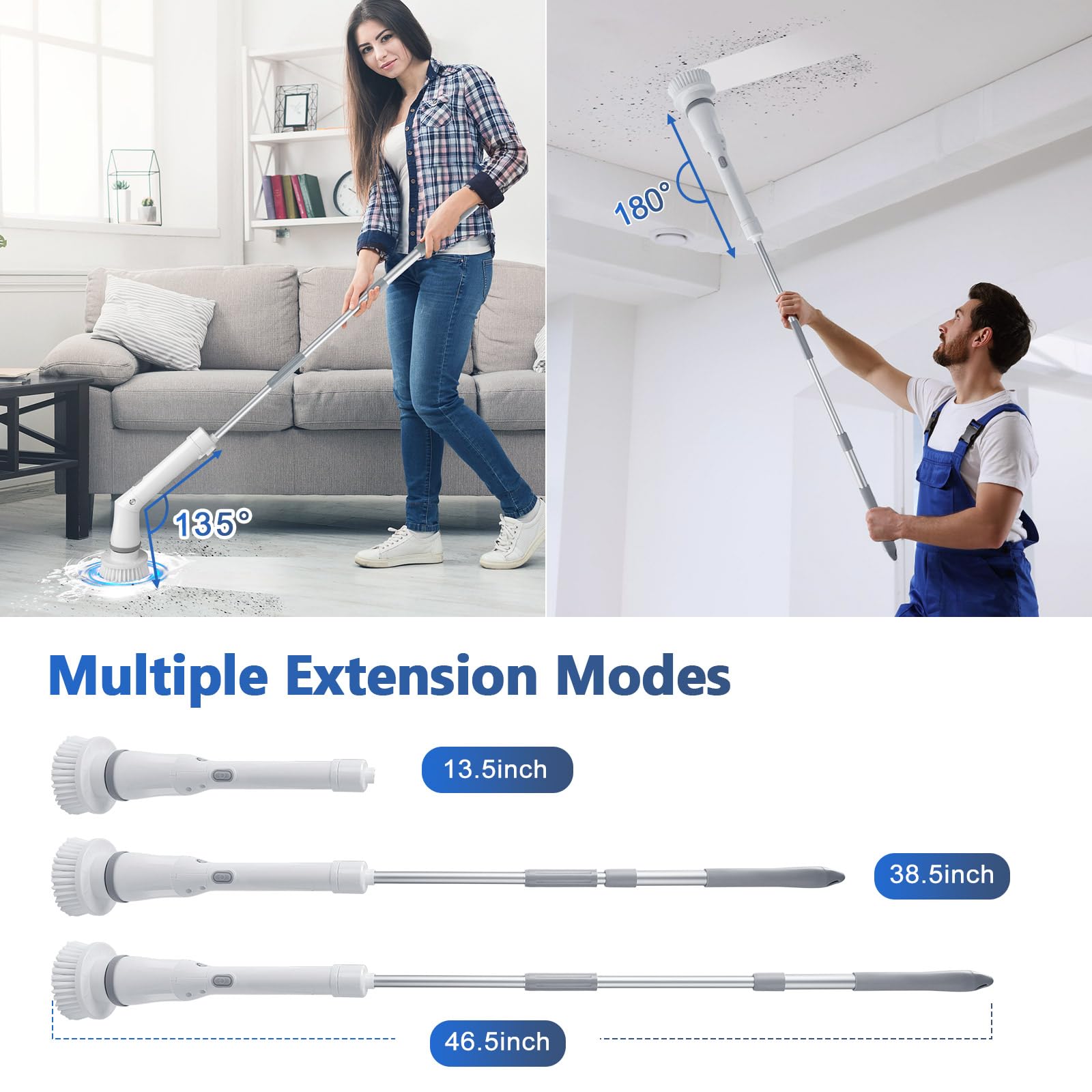Upgrade Rechargeable Electric Scrubber for Cleaning