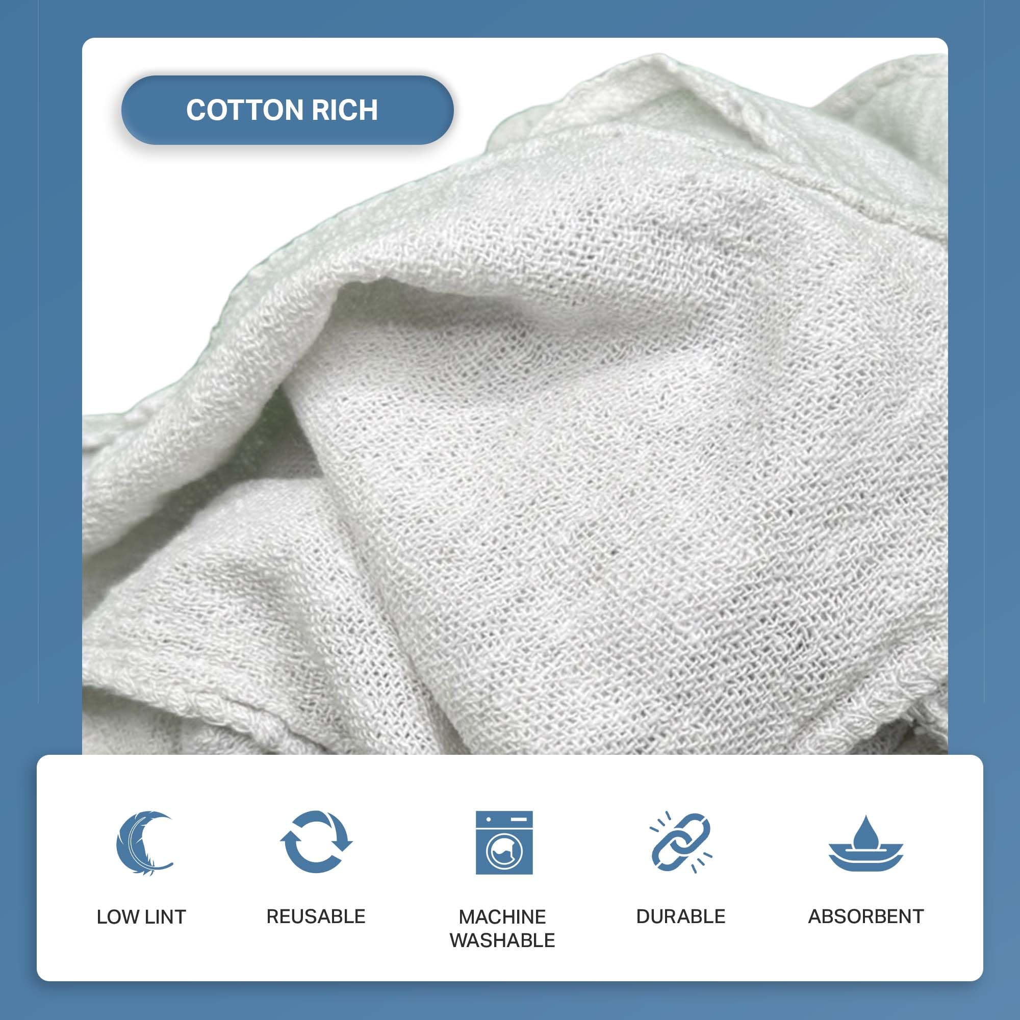 Angel-in-Armor Shop Towels (14”x14”) – 250 Unit Box of Lint-Free Cotton Shop Towel Cleaning Rags – Durable Shop Rags for Auto, Garage, Industrial, and Commercial Use (250 Count)