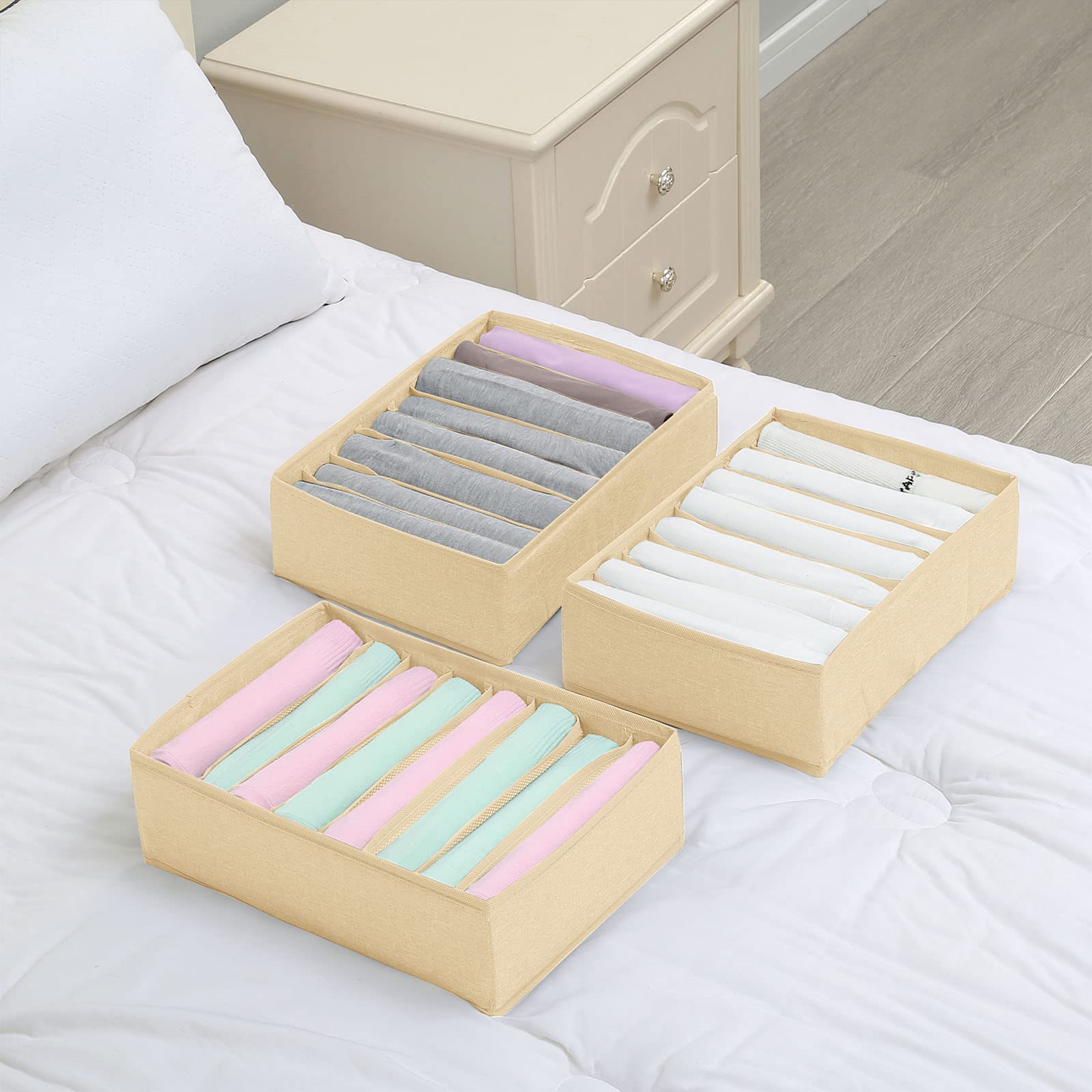 4 Pack Drawer Organizers for Clothing (4 Count)