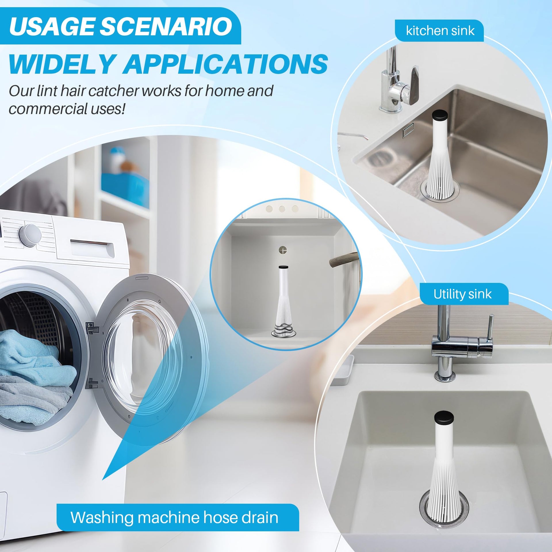 1 Pack Lint Trap for Washer and Utility Sink Drains