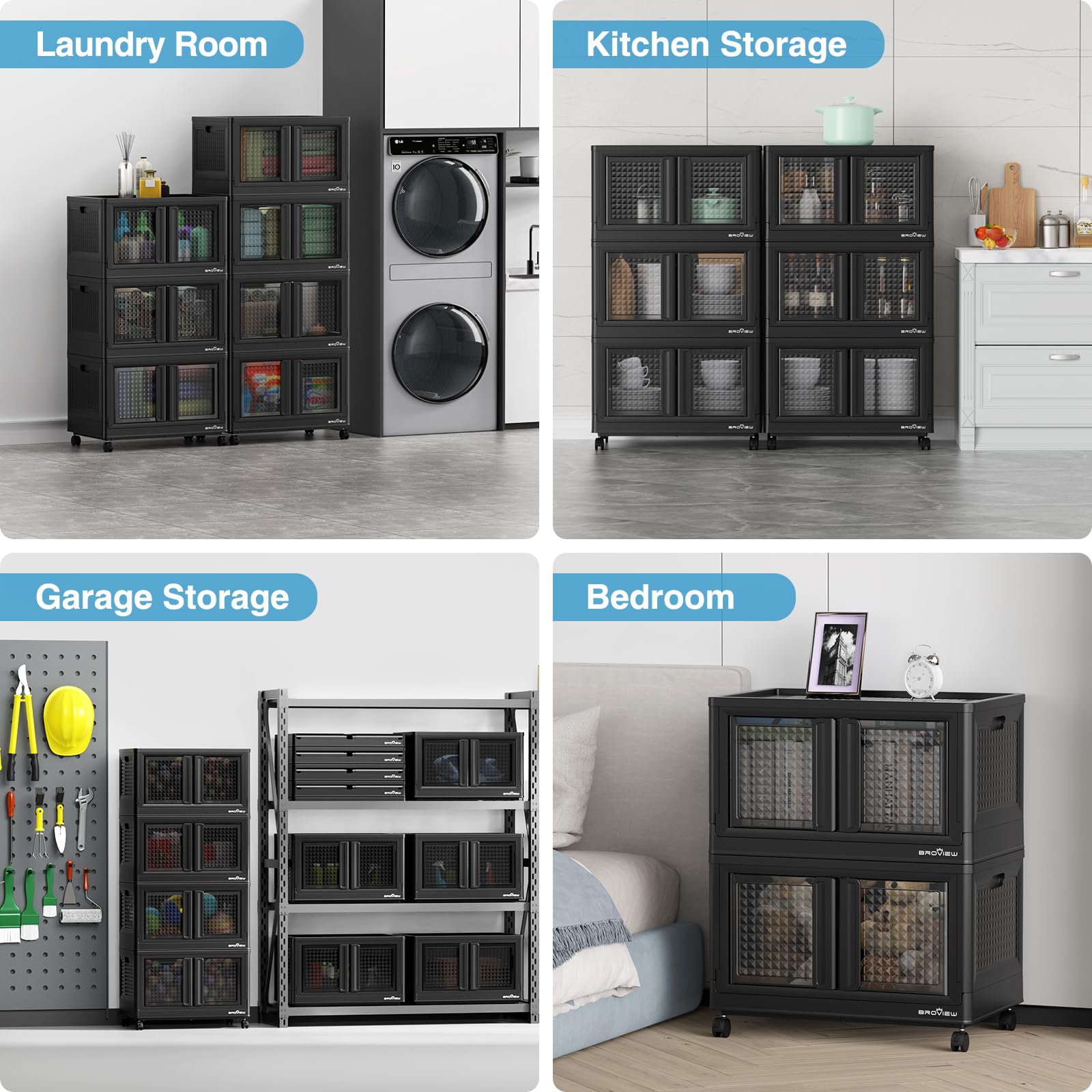 500 Qt Stackable Storage Bins with Lids & Doors (5 Count)