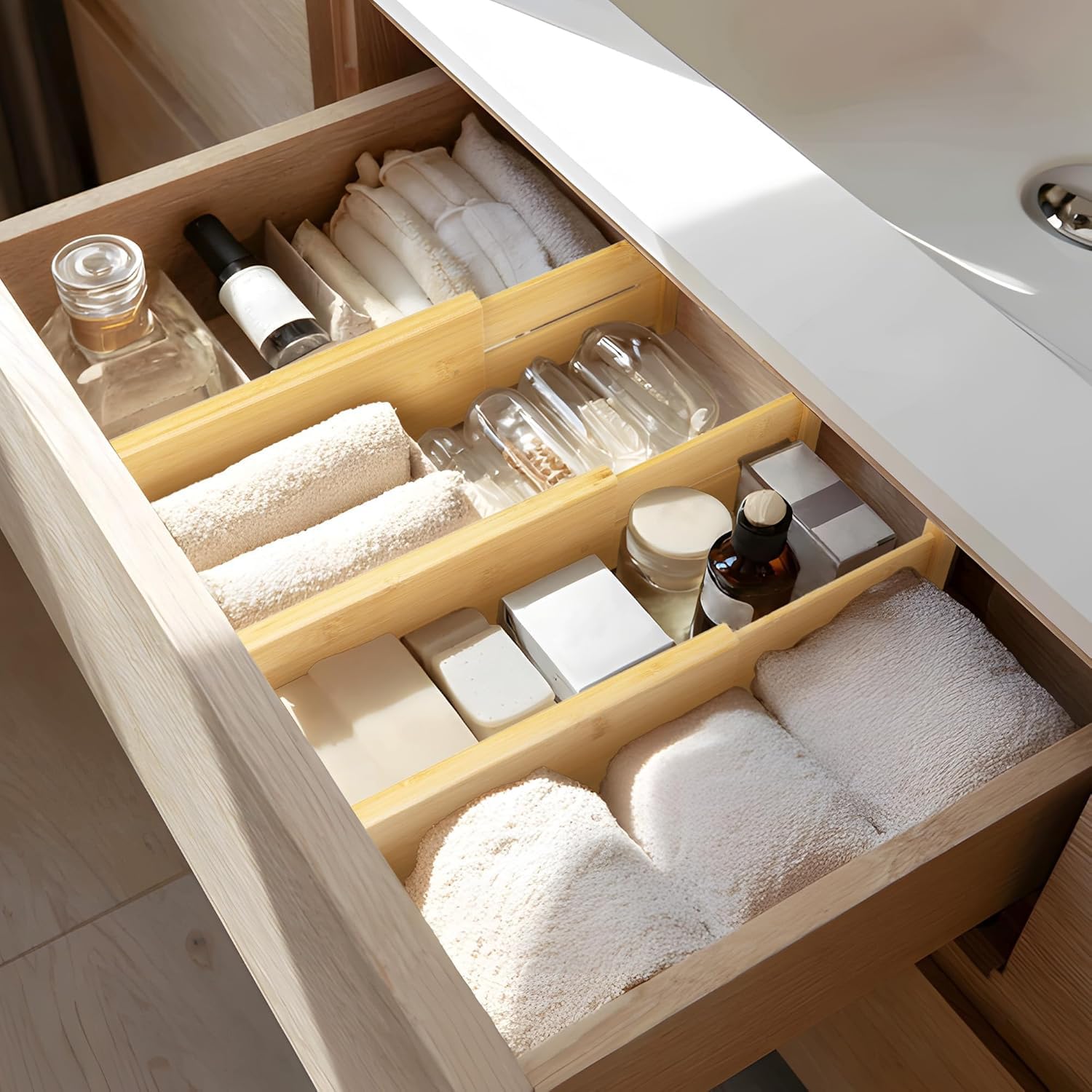 6 Pack Bamboo Drawer Dividers