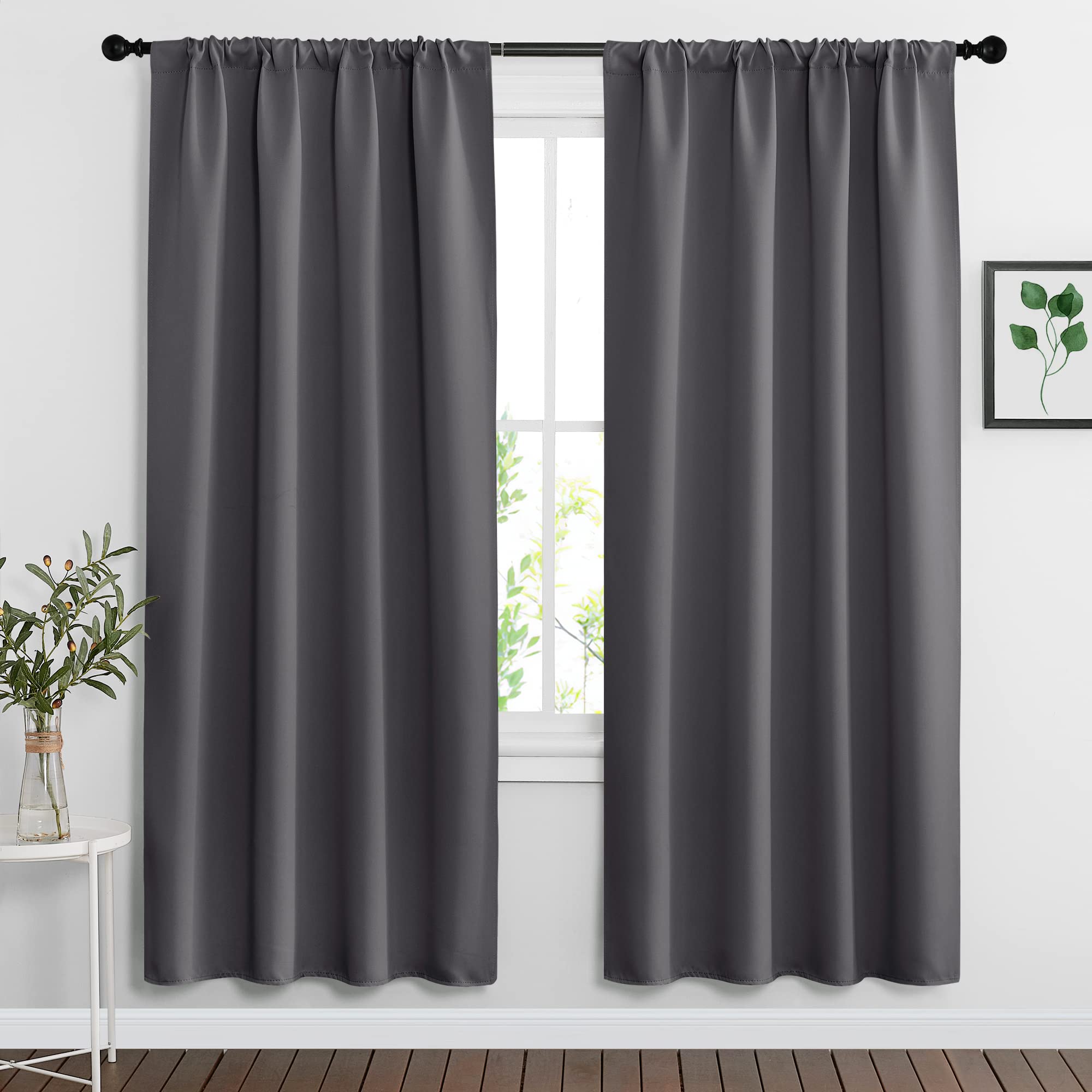 Blackout Curtains for Bedroom Living Room Nursery 72 inches Long (2 Count)