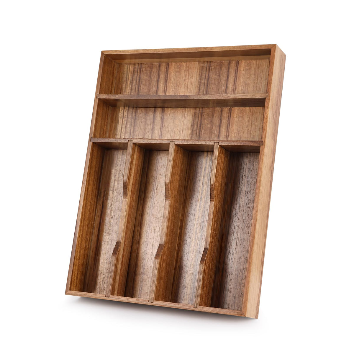 Acacia Wood Silverware Drawer Organizer