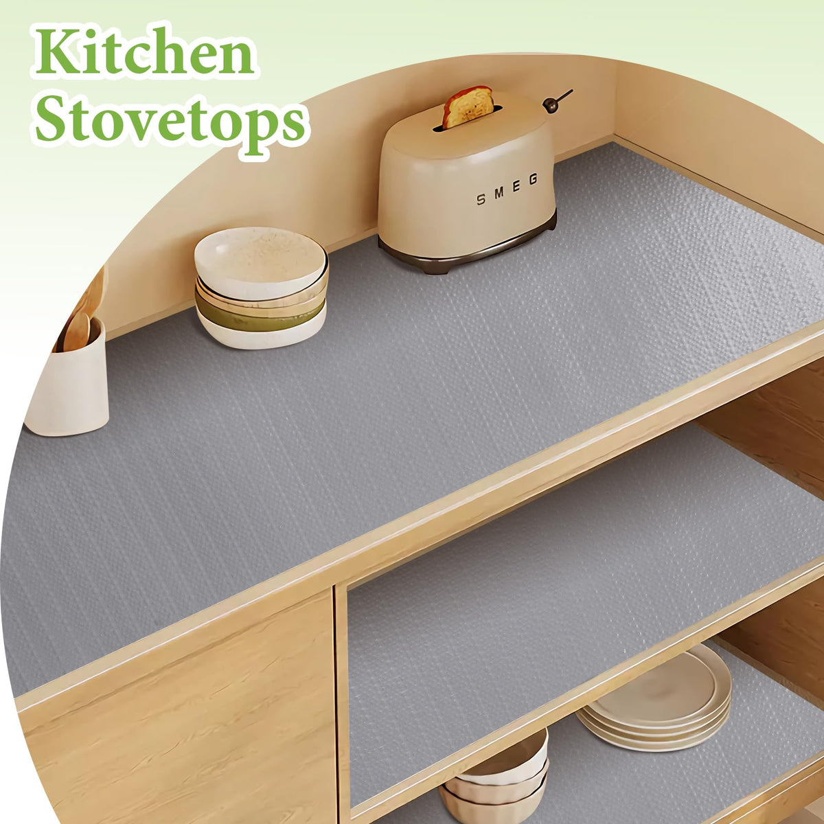Shelf Liners for Kitchen Cabinets 23.6in x 30FT Non Adhesive Drawer Liner Grey Thickened Shelf Liner Paper Strong Non