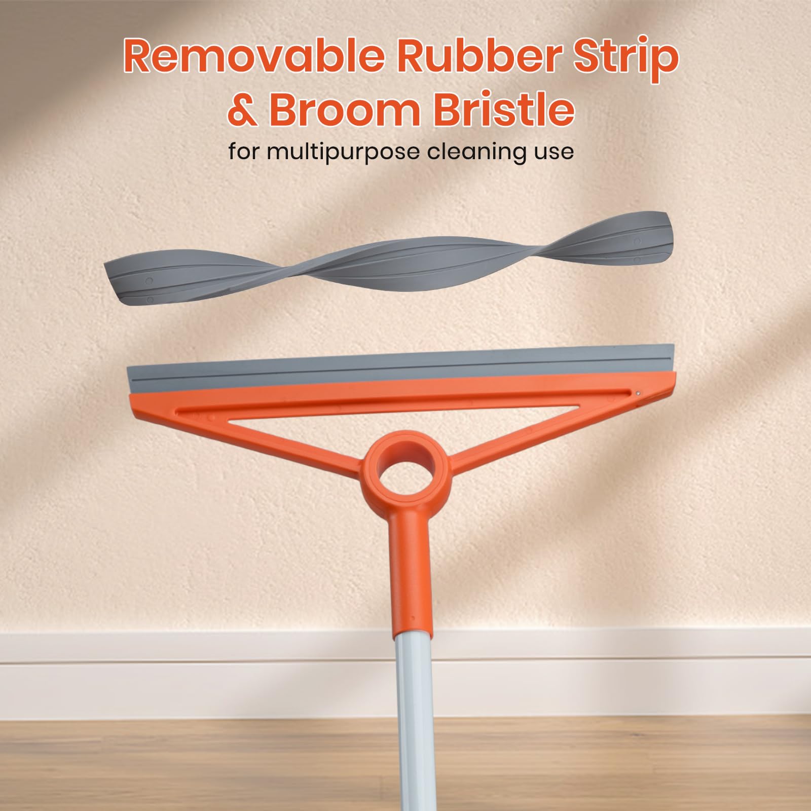 Air Broom with Removable Rubber Strip and Broom Bristle