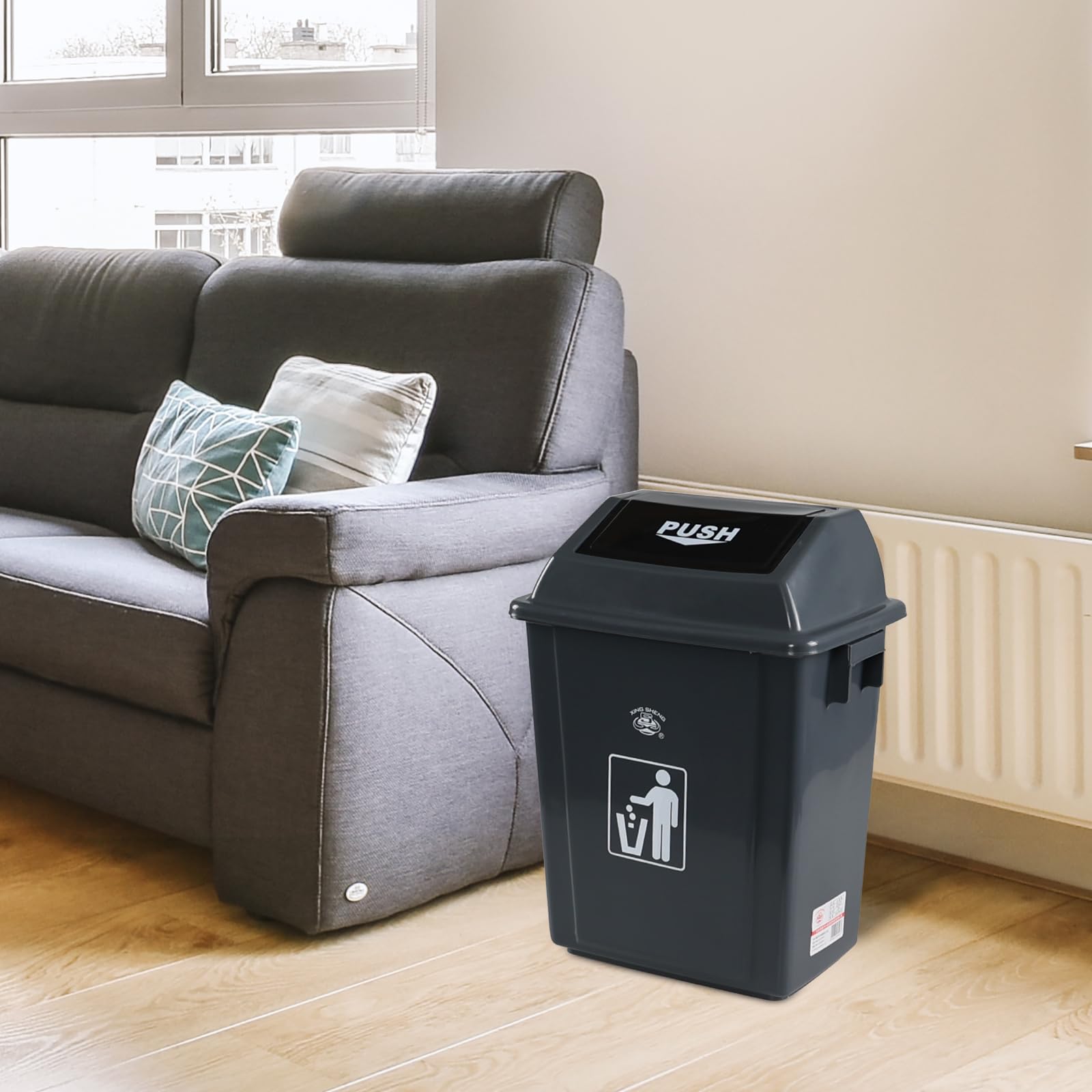 4 Packs 5 Gallons Swing Lid Garbage Can (4 Count)