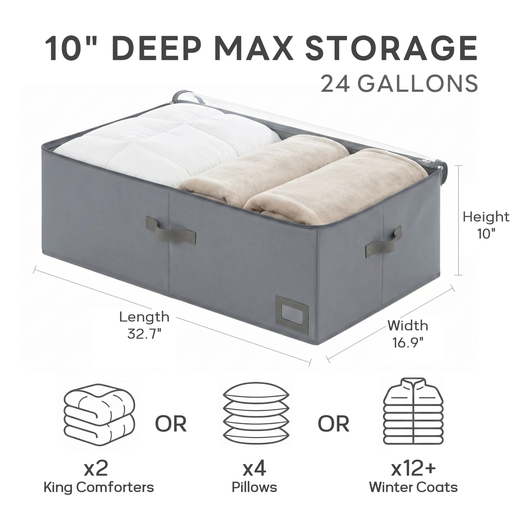 10" High Capacity Under Bed Storage Bins (2 Count)