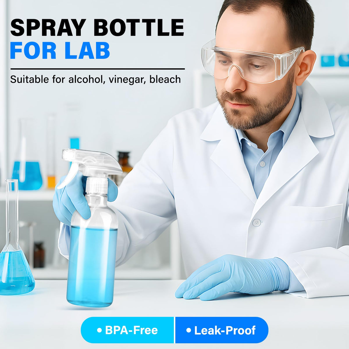 2 Pack Spray Bottles for Cleaning 16.9 oz