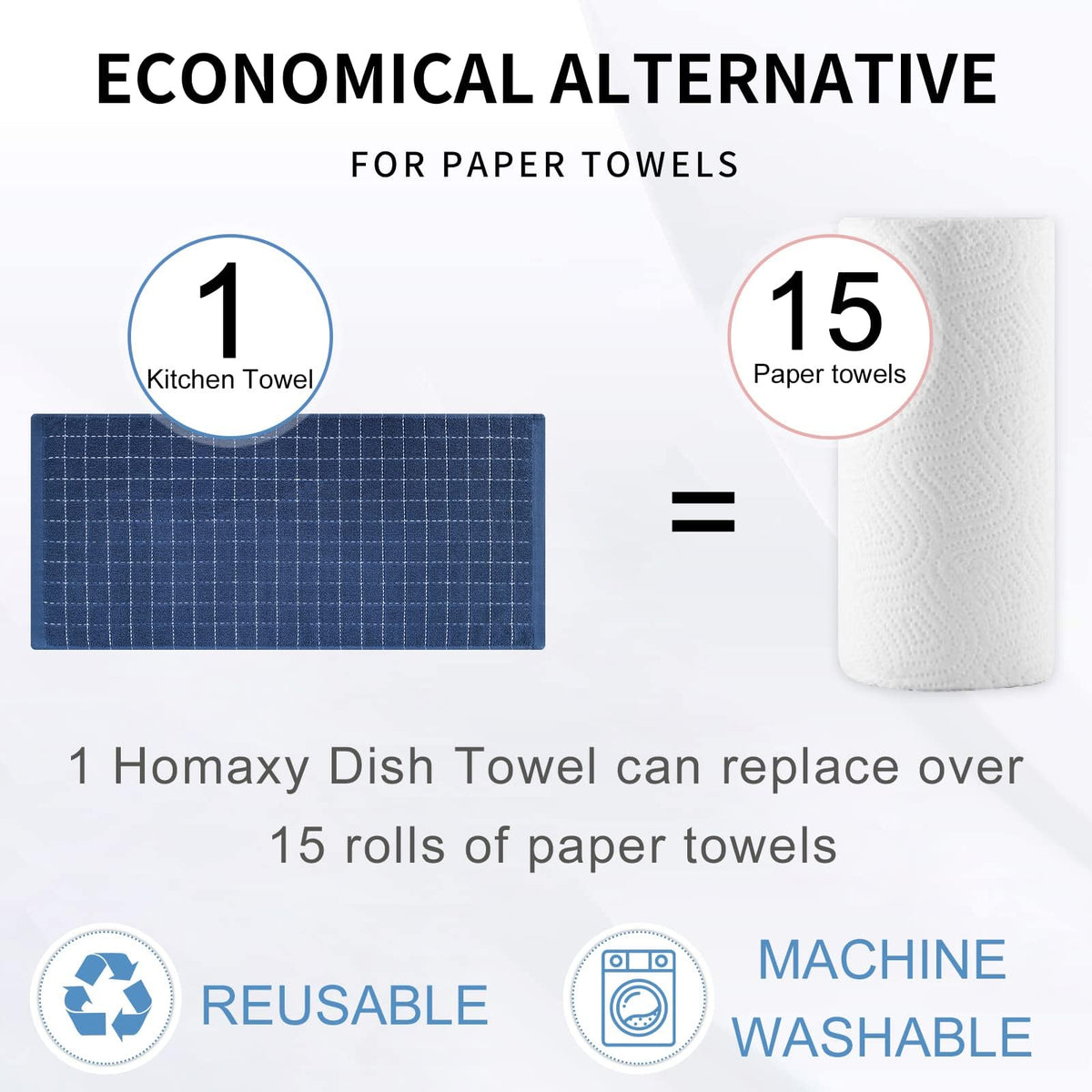 100% Cotton Terry Kitchen Towels (8 Count)