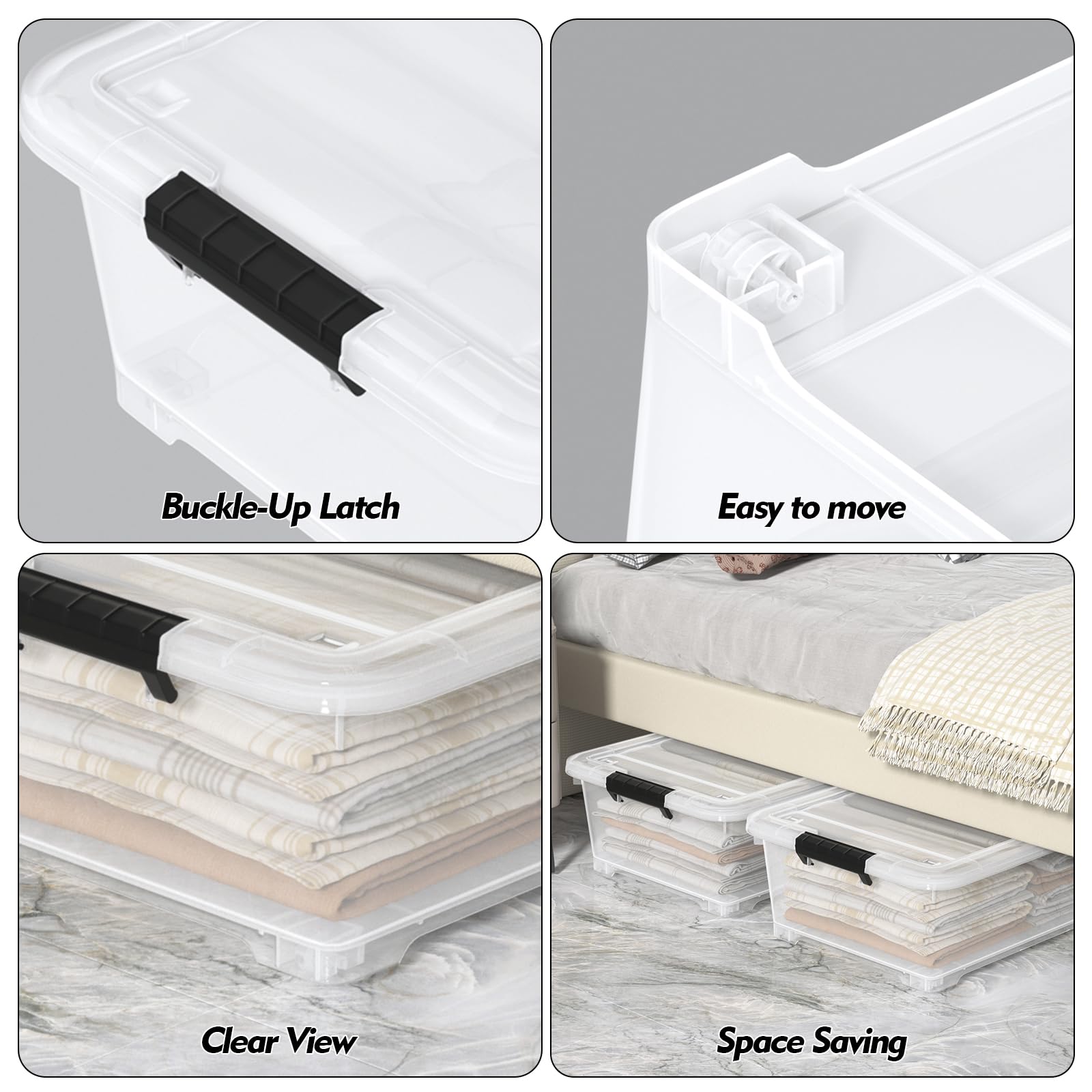 Under Bed Storage Containers with Lid (4 Count)