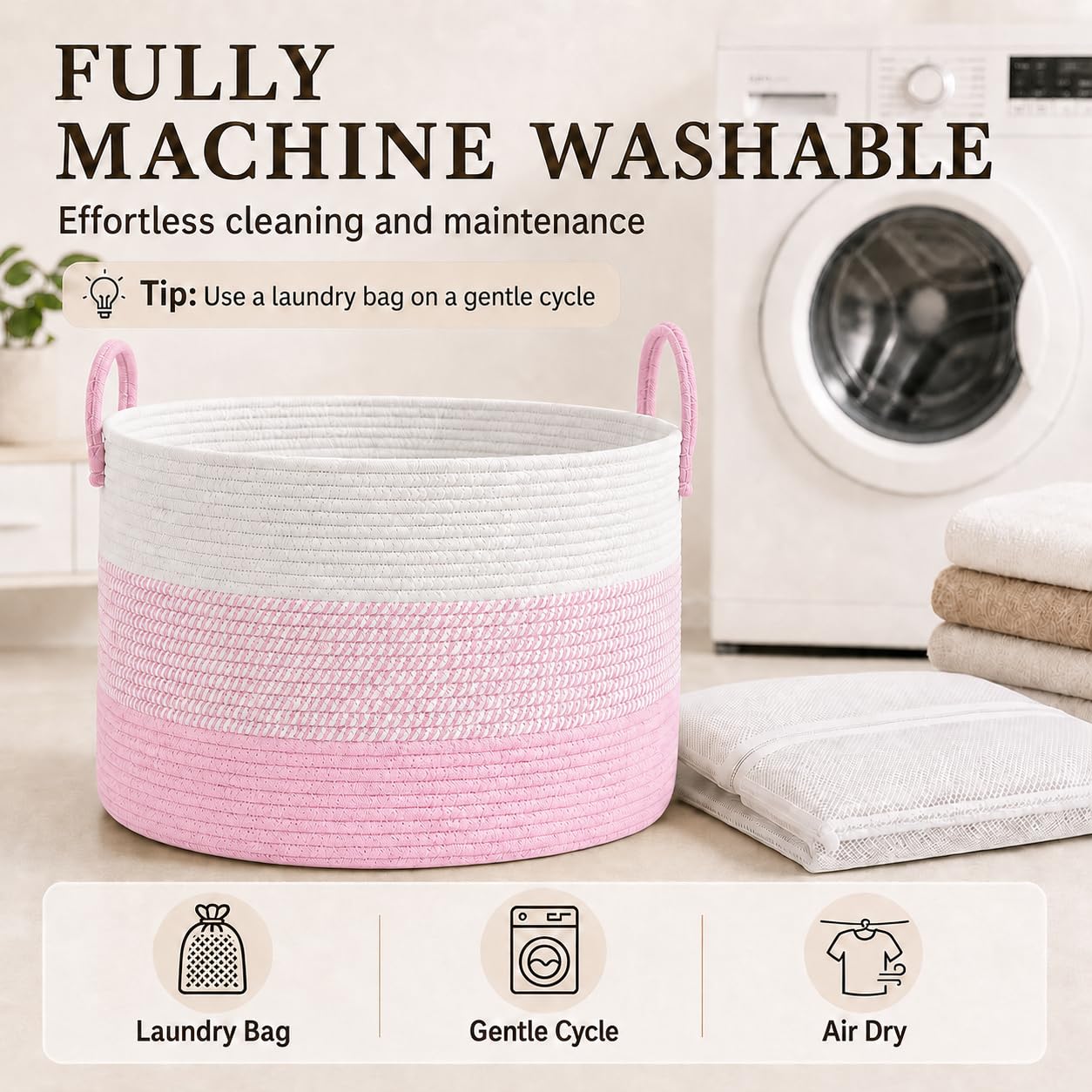 115L Extra Large Blanket Basket for Living Room