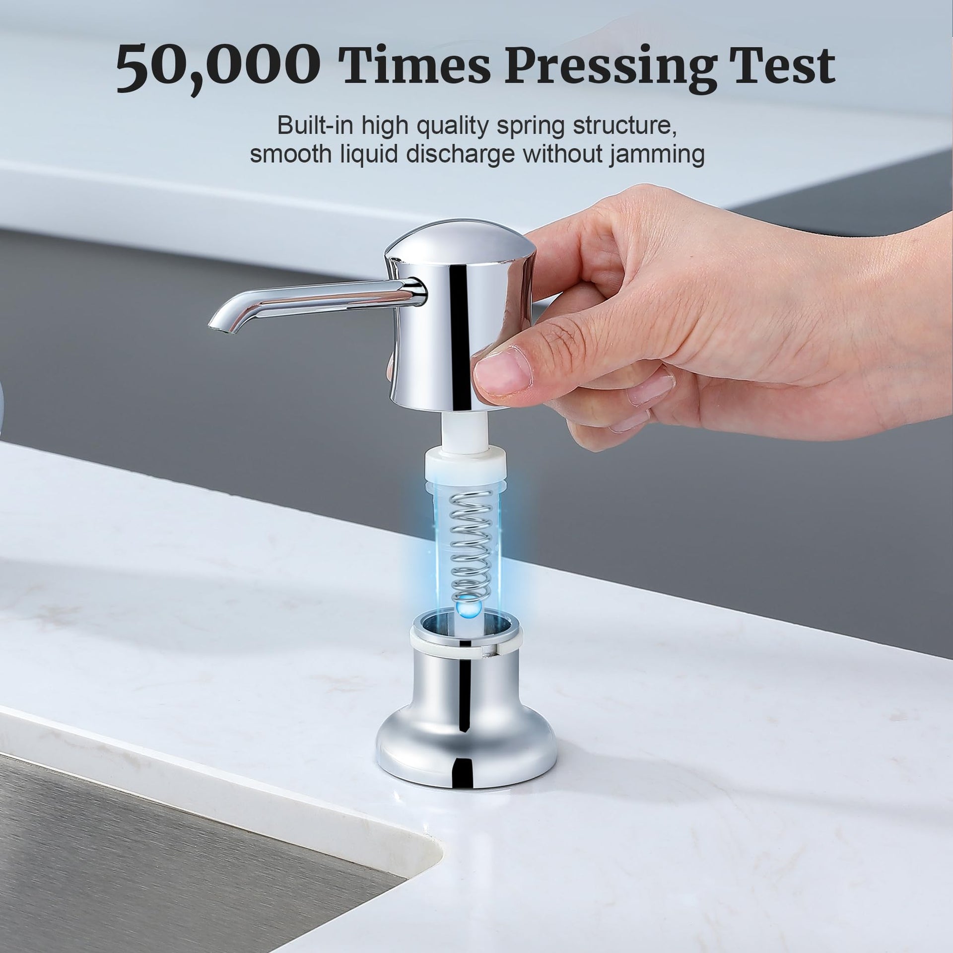 Soap Dispenser for Kitchen Sink Chrome Upgrade Built