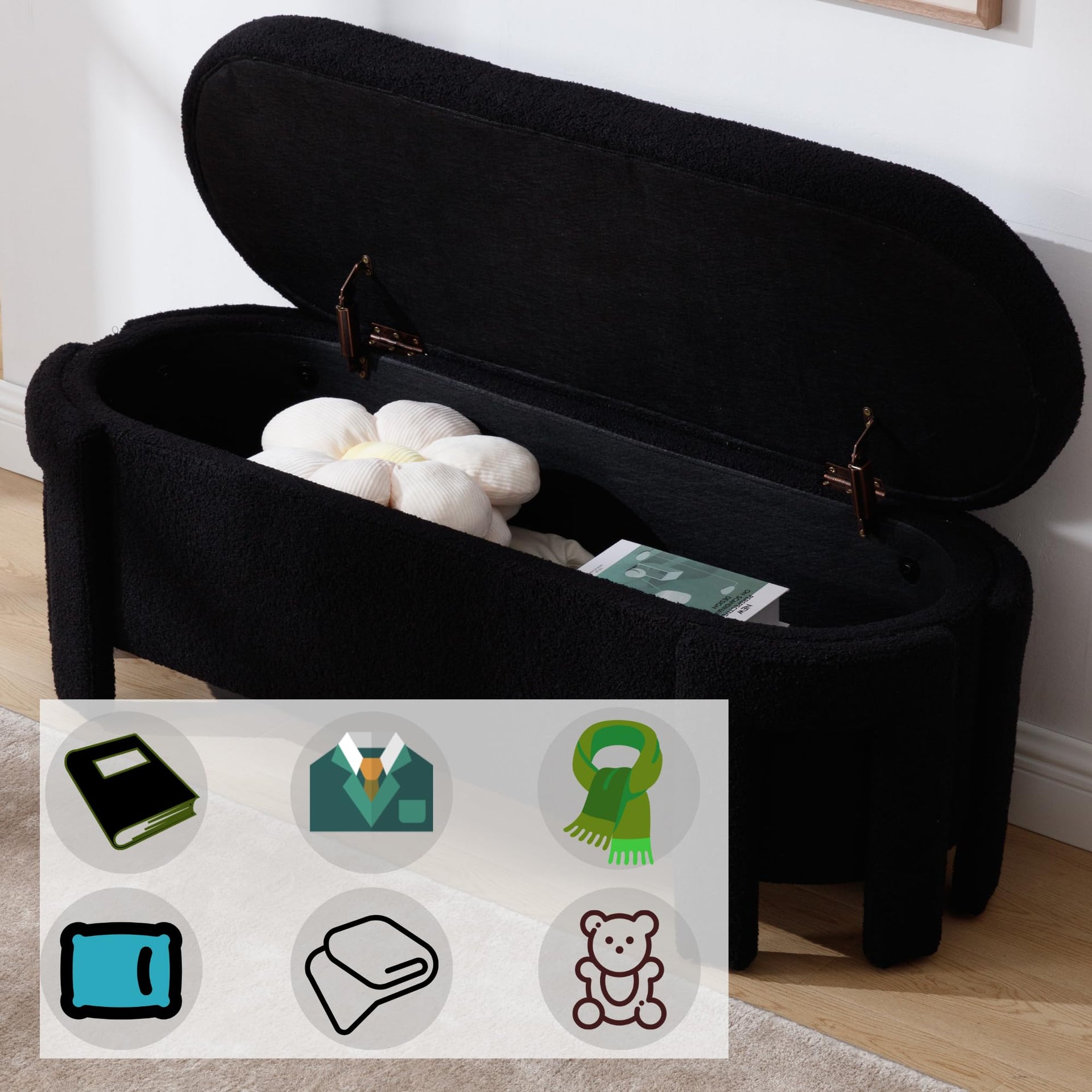 50" Ottoman Storage Bench