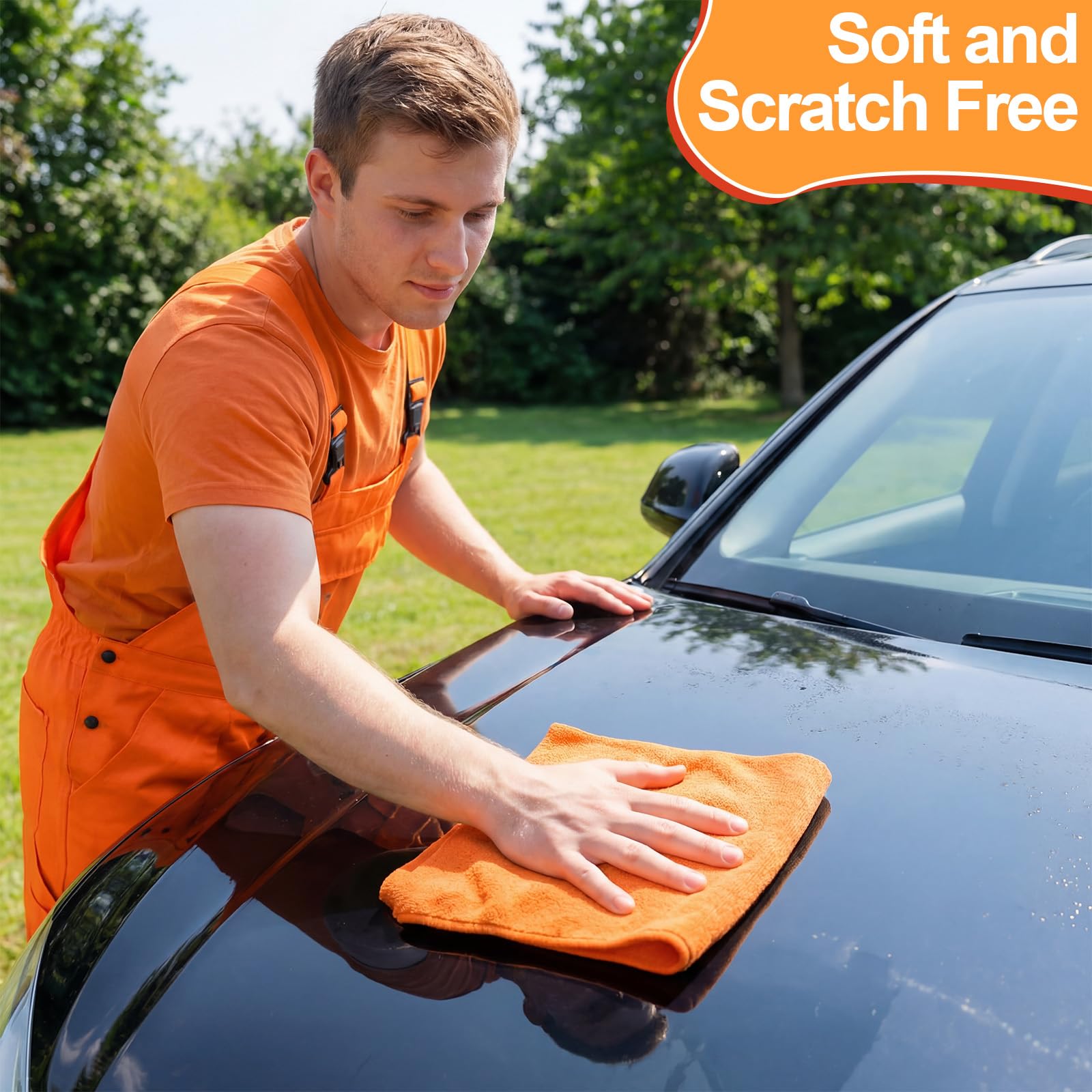 Microfiber Cleaning Cloths for Cars 16 x 16 Inch Ultra Absorbent Car Towels Drying Reusable Cleaning Supplies House Kitchen Window Microfiber Towel (60 Count)