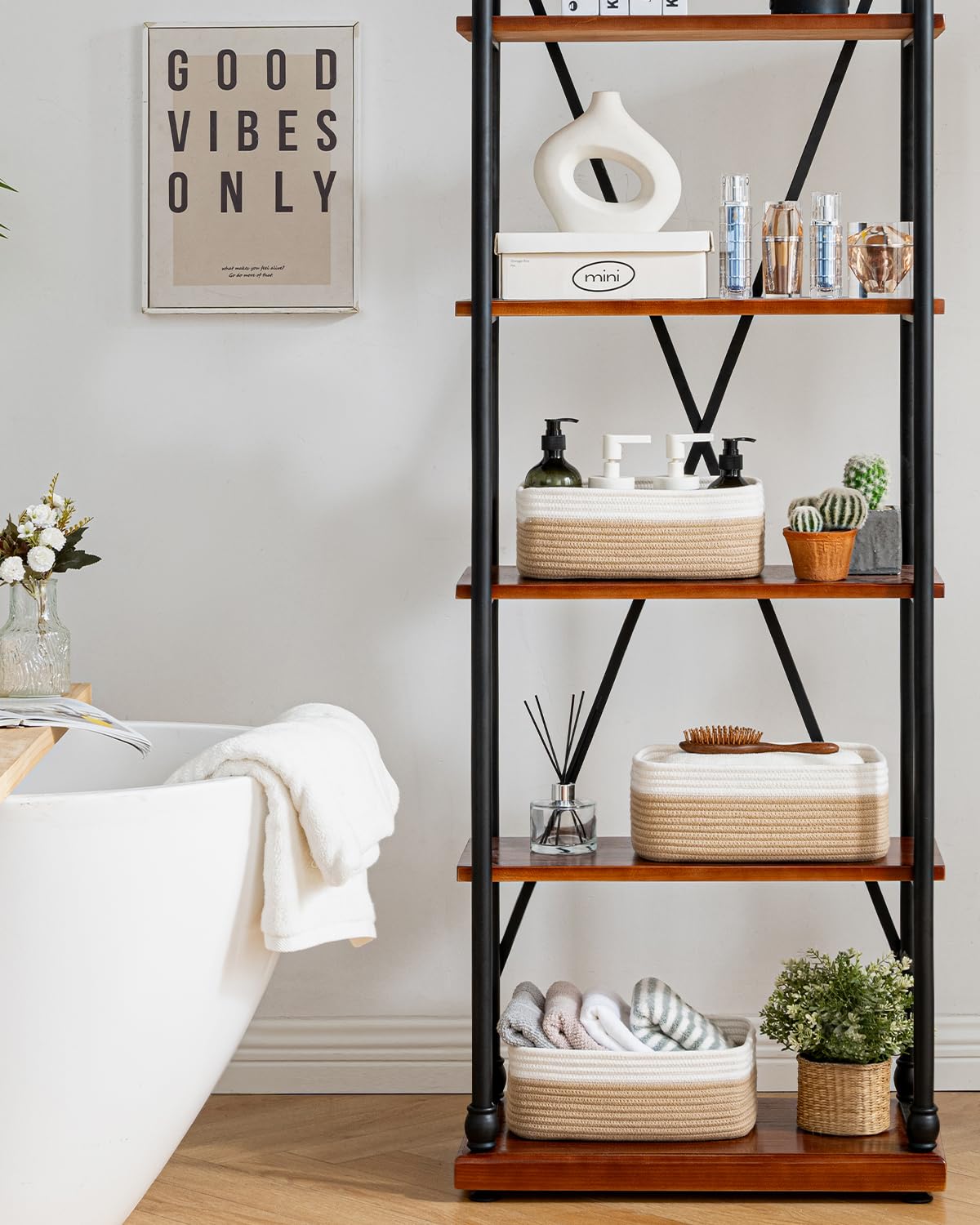 Small Woven Storage Basket for Organizing (3 Count)