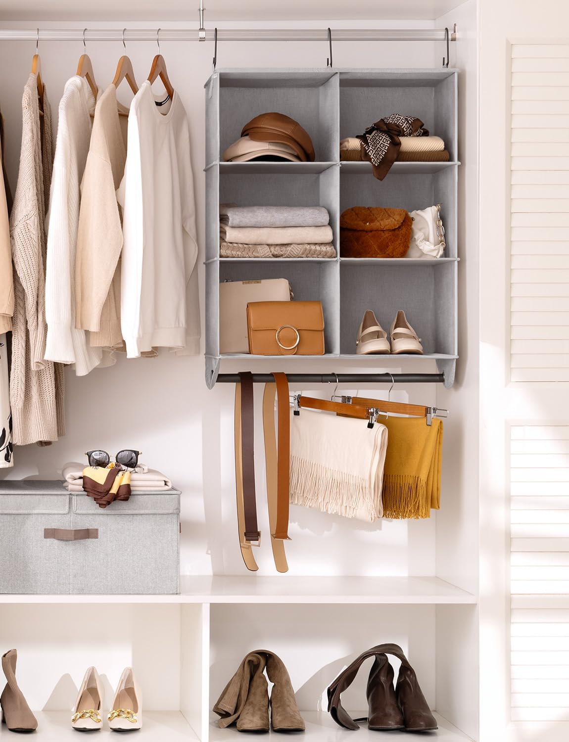 Hanging Closet Organizer with Rod (6 Count)