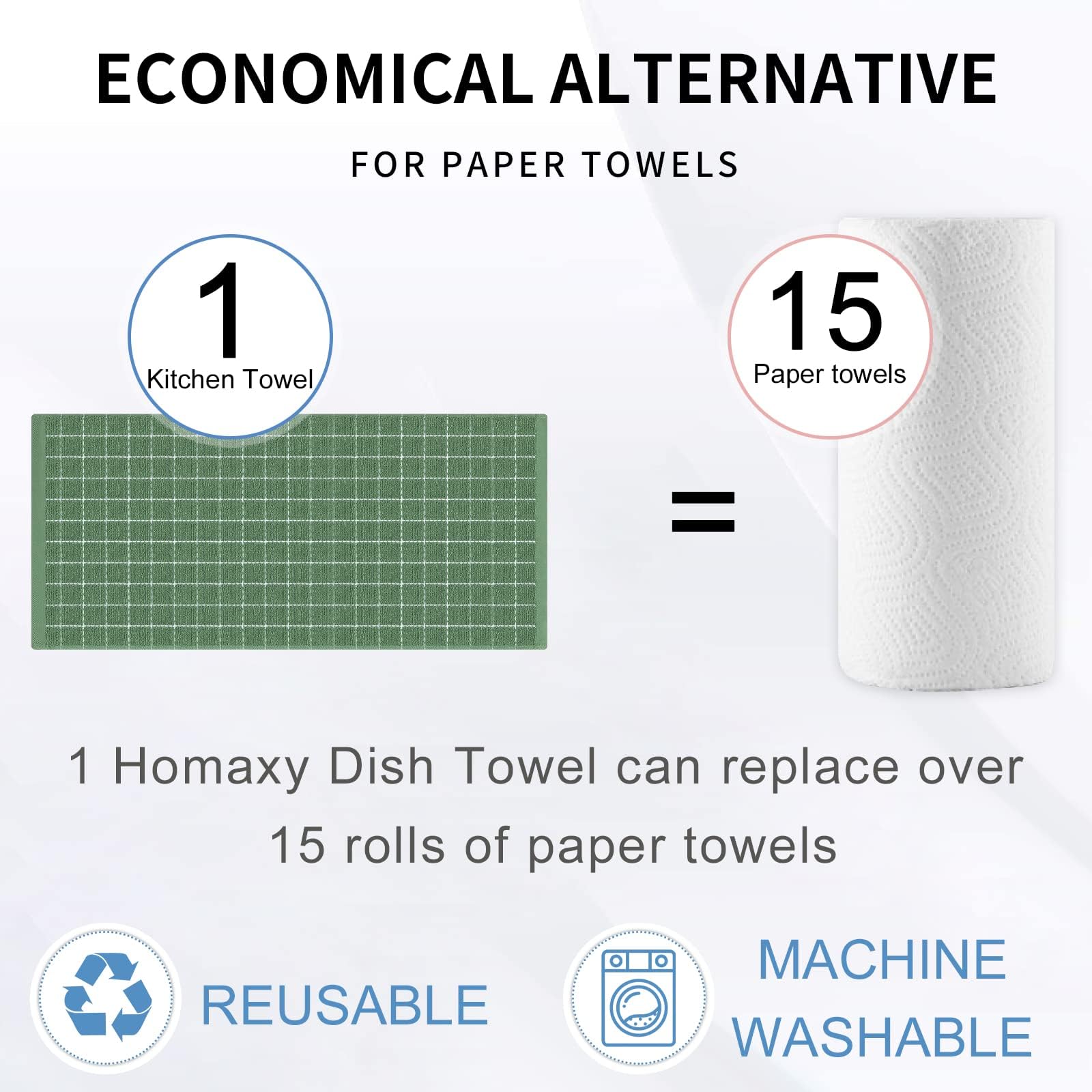 100% Cotton Terry Kitchen Towels (8 Count)