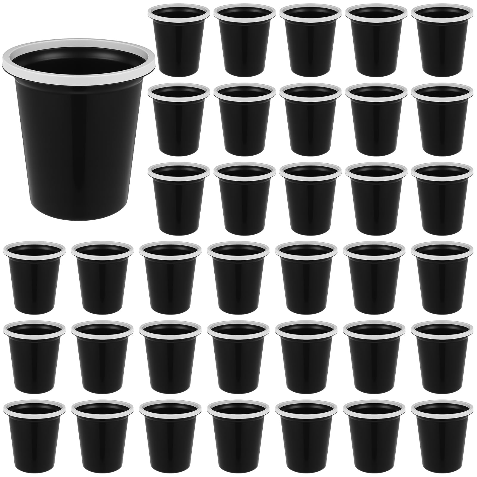 36 Pcs Bathroom Trash Cans Bulk 2.6 Gallon Small Waste Basket Round Garbage Can Plastic Trash Bin Small Container for Home Dorm Kitchen Office Living Room Study Compact Space
