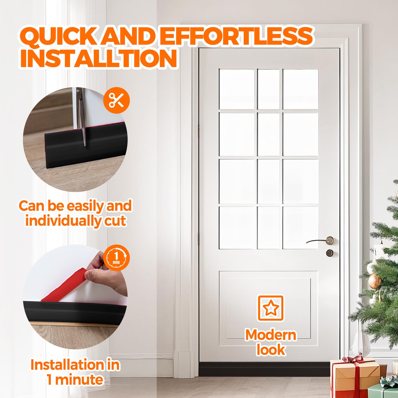 Under Door Draft Stopper 41inch Weather Stripping Door Seal
