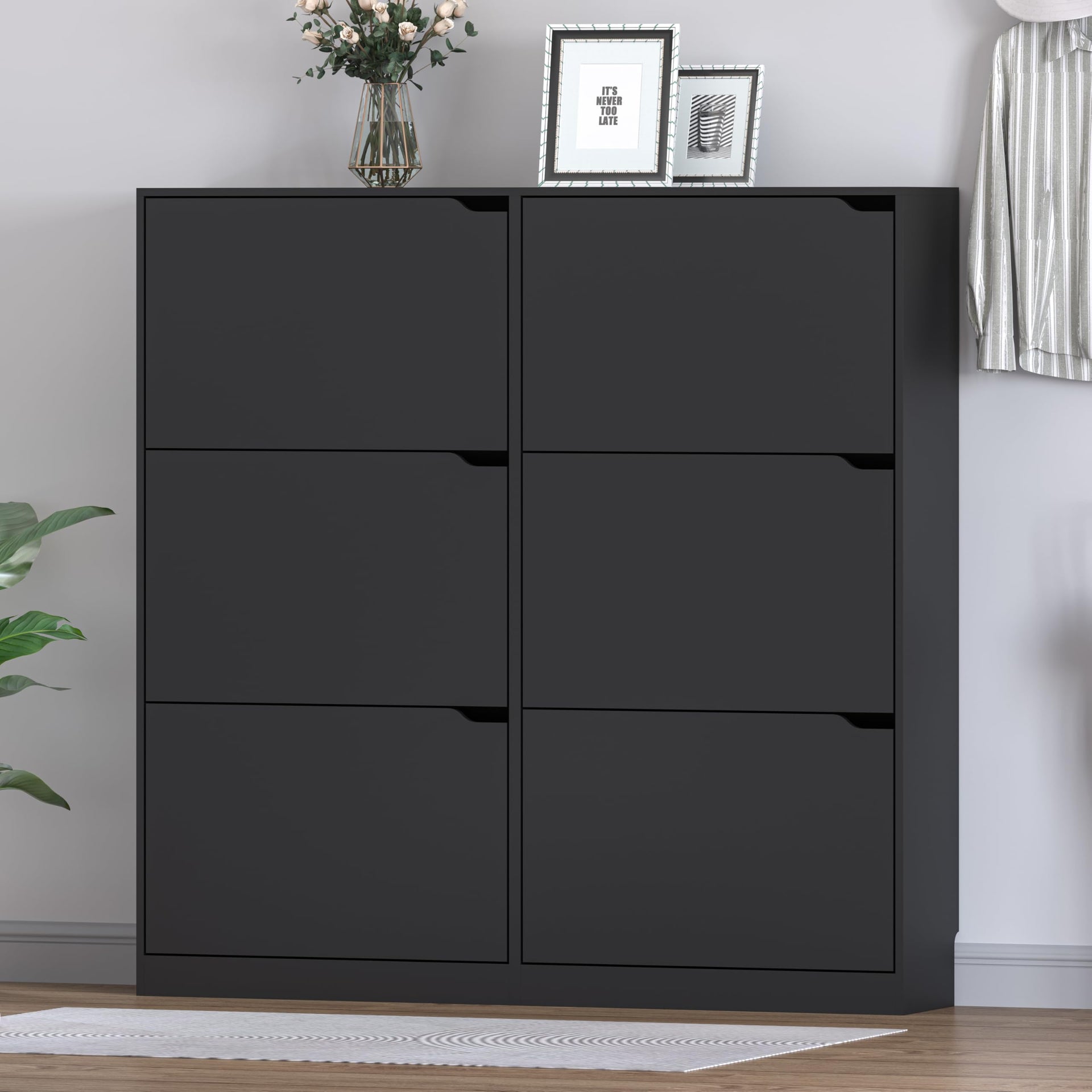 Shoe Cabinet with 6 Flip Drawers