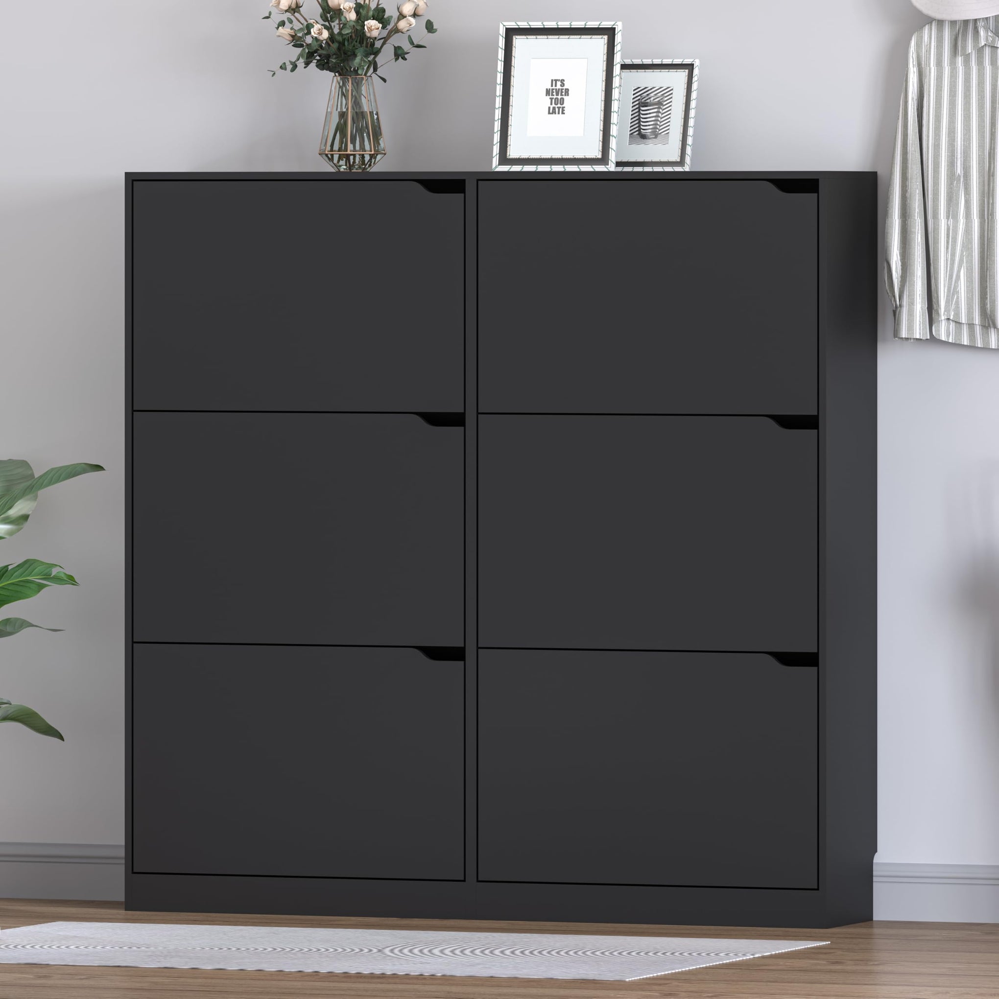 Shoe Cabinet with 6 Flip Drawers