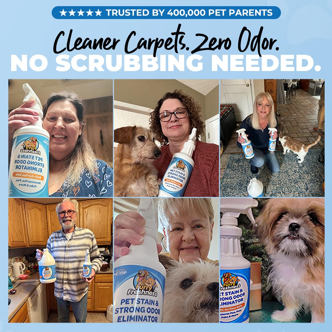 Extra Strength Cat or Dog Pee Stain & Permanent Odor Remover + Smell Eliminator (128 Ounce)
