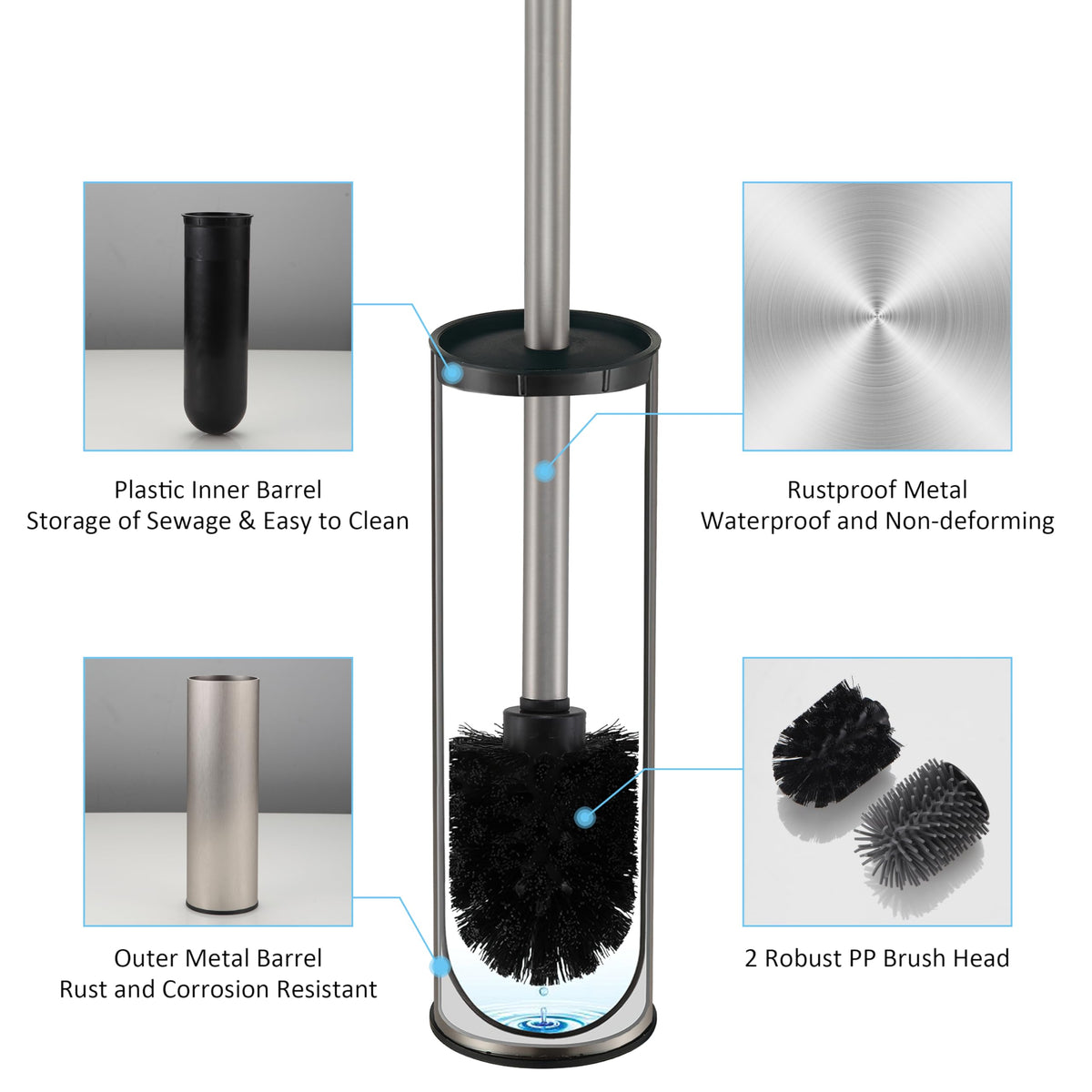 Toilet Brush and Holder (2 Count)