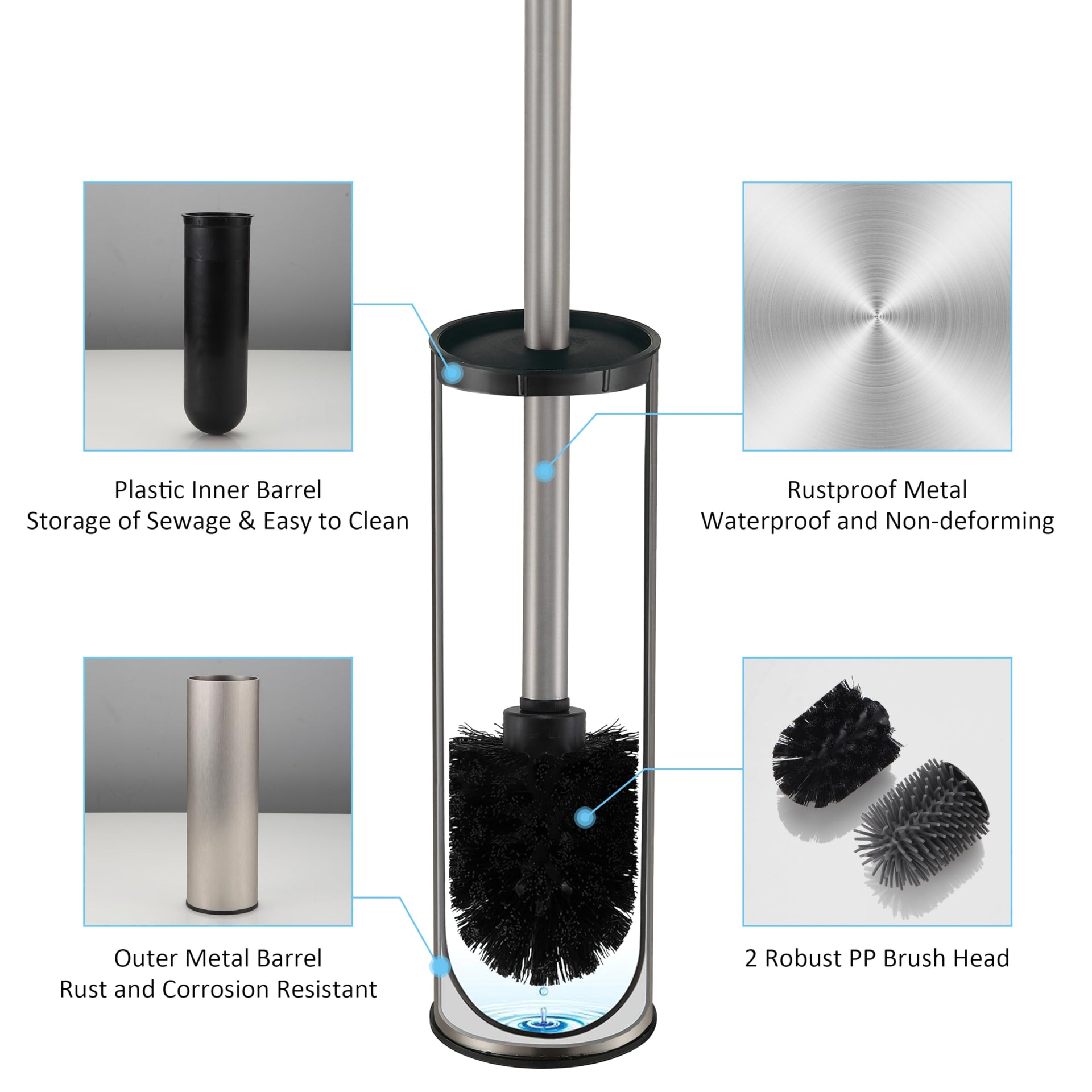 Toilet Brush and Holder (2 Count)