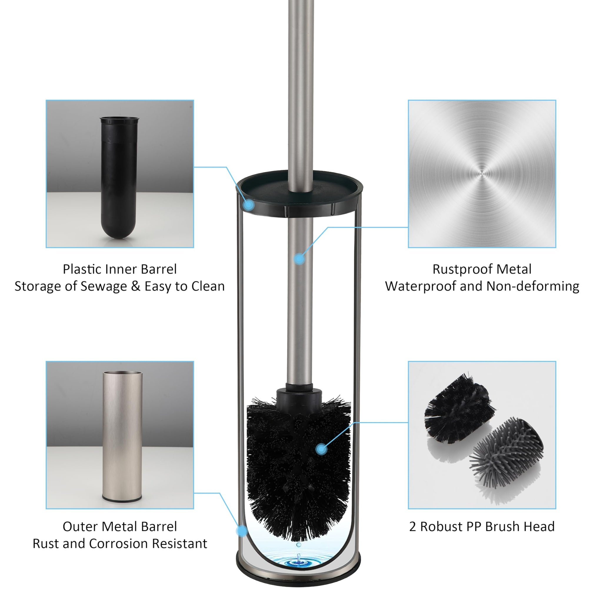 Toilet Brush and Holder (2 Count)