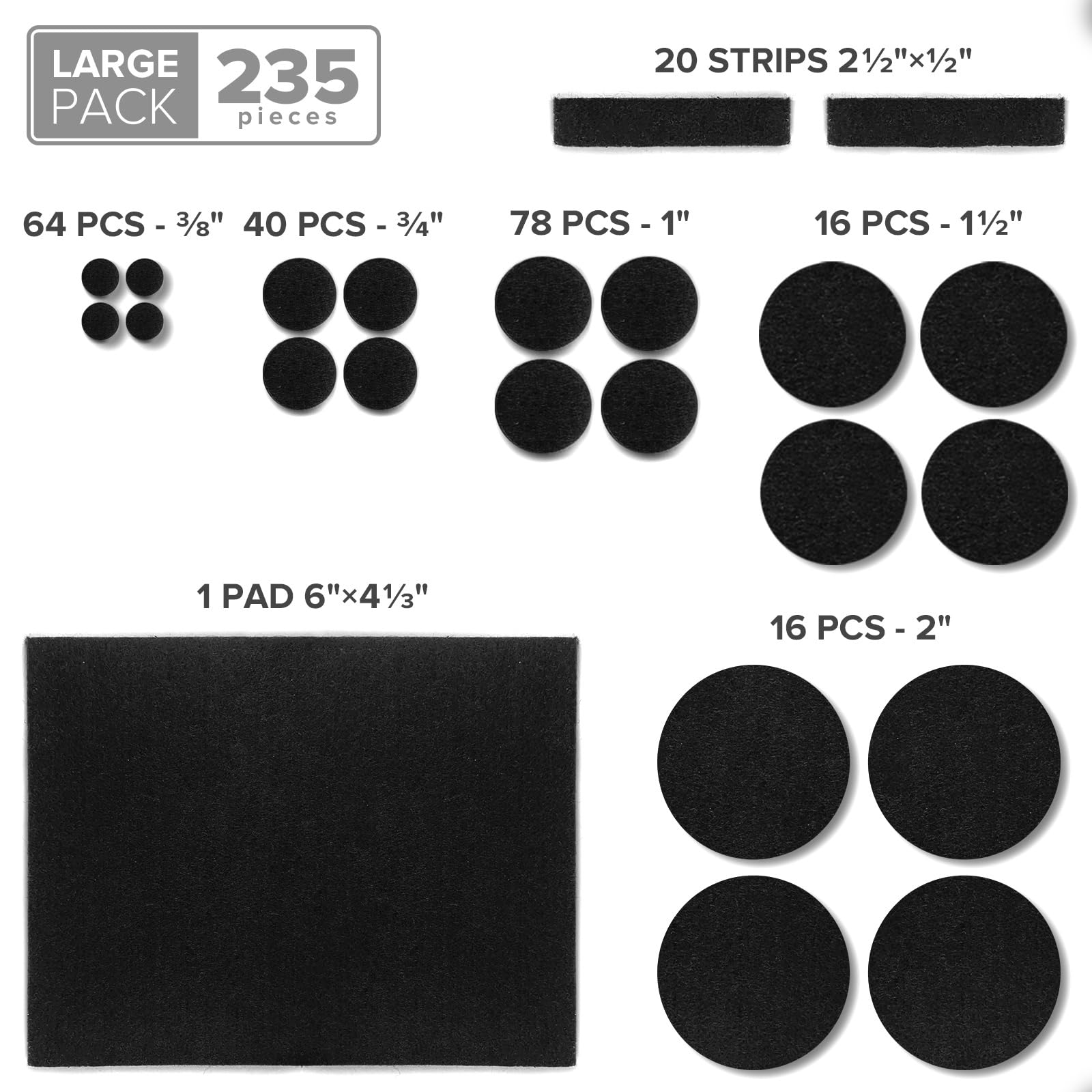 Felt Furniture Pads 235 PCS X
