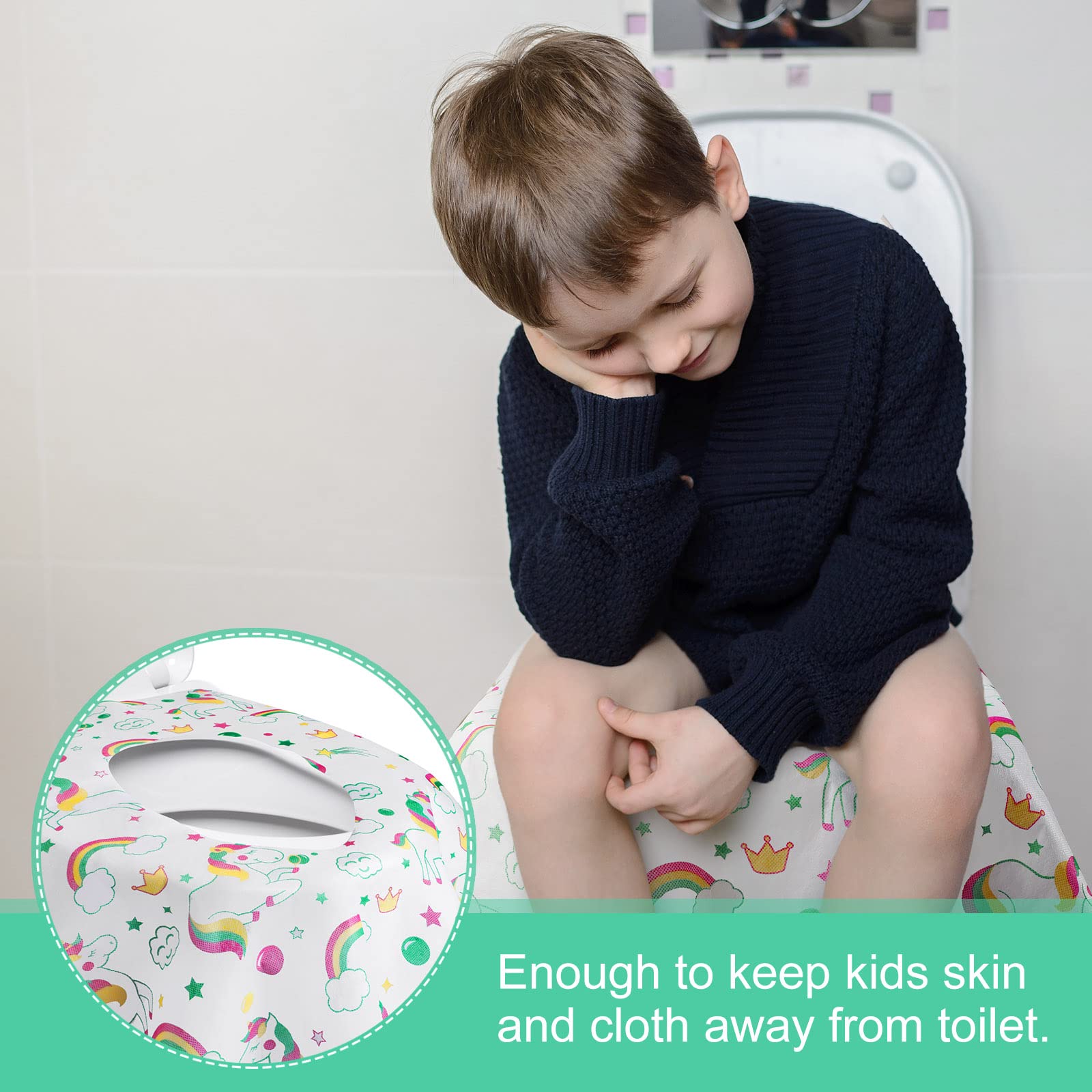 50 Packs Disposable Toilet Seat Covers Extra Large Individually Wrapped for Kids and Adults