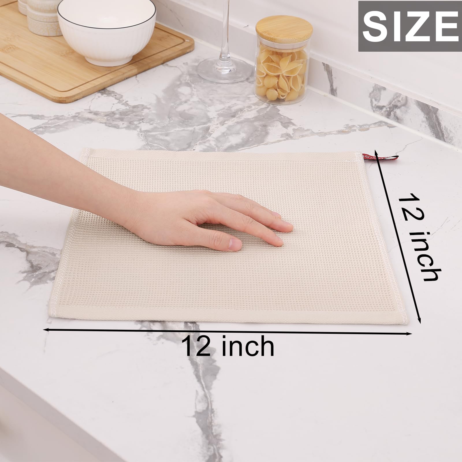 100% Cotton Waffle Weave Dish Cloths (6 Count)