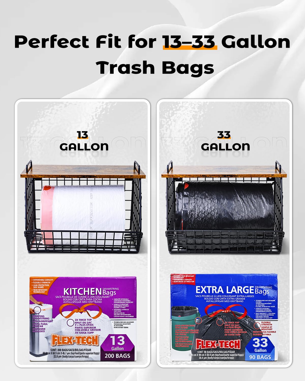 Extra Large Trash Bag Holder Under Sink