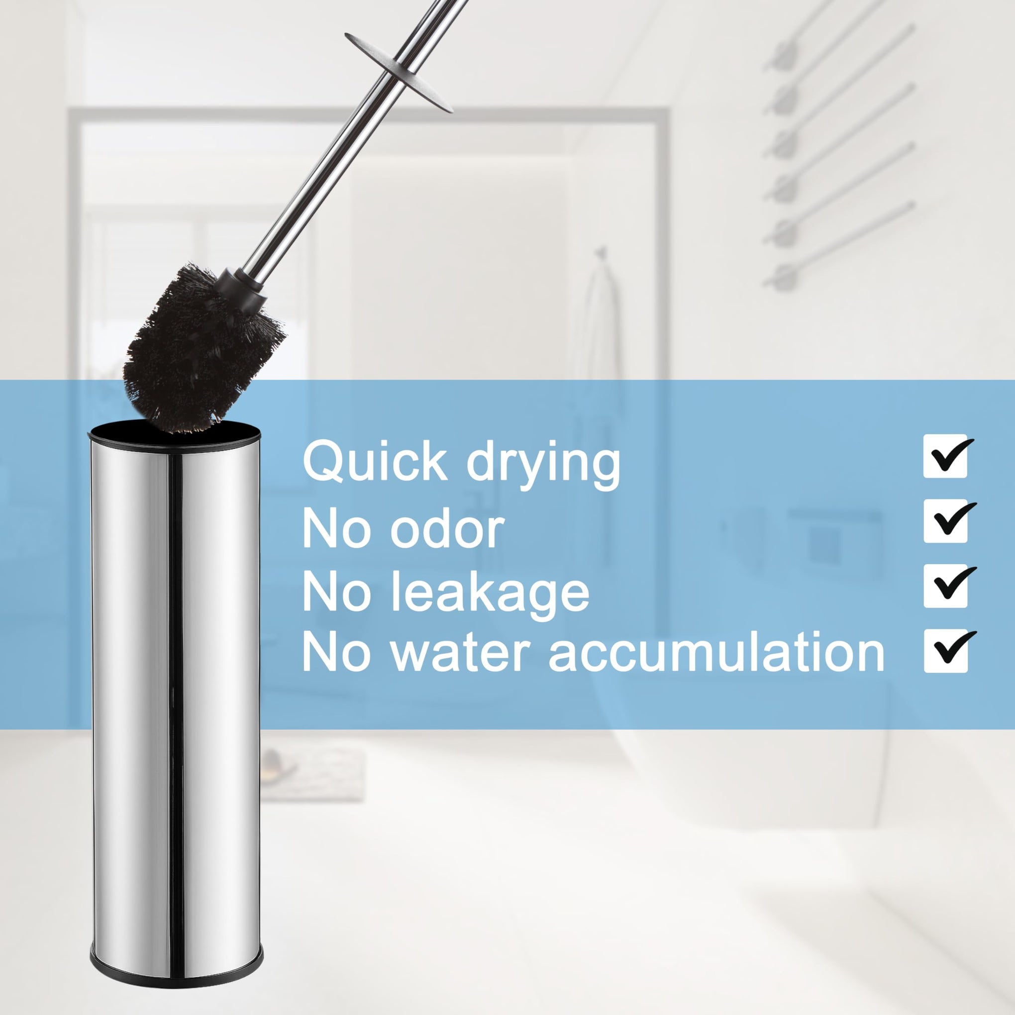 Chrome Toilet Brush and Holder