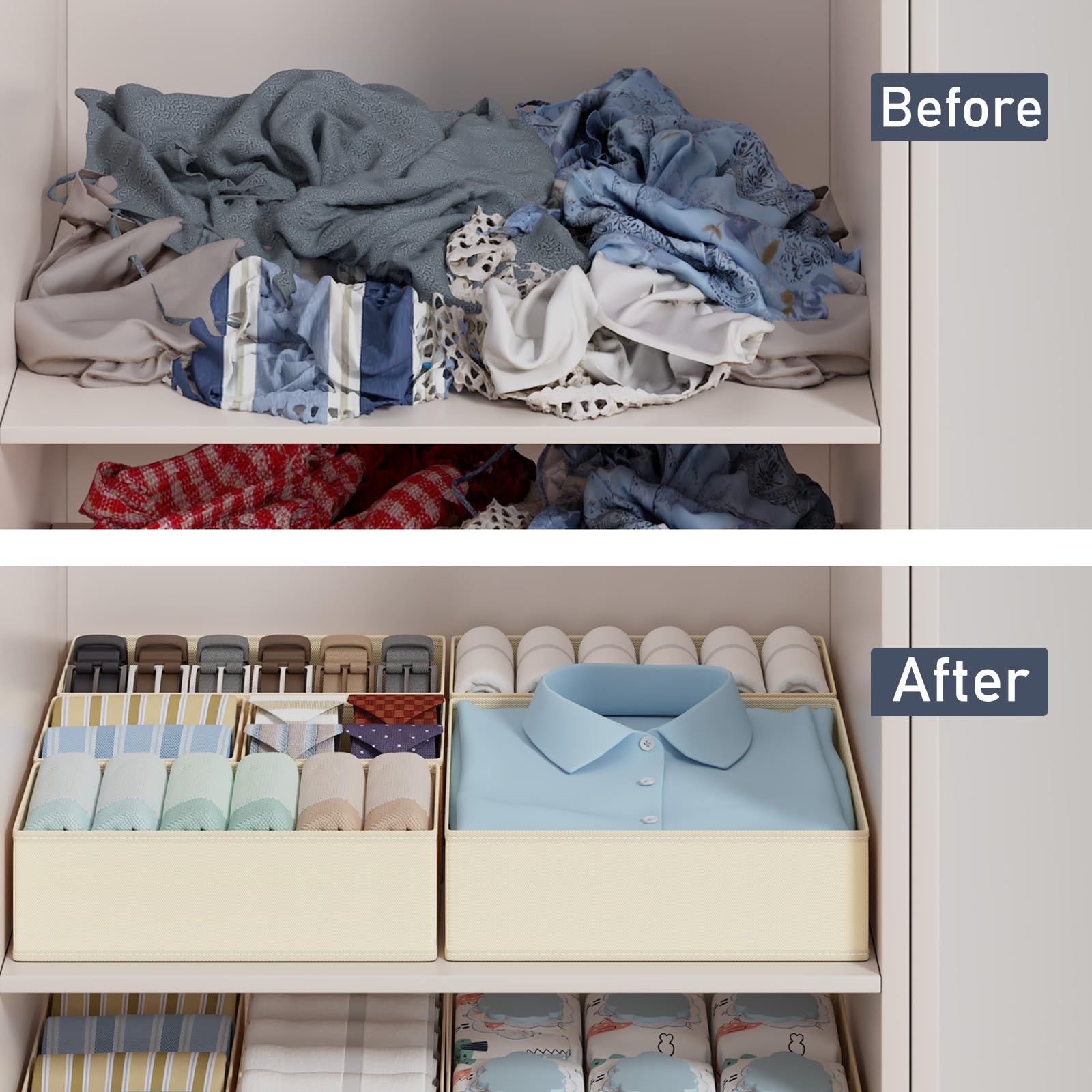 Drawer Organizer Clothes Storage (18 Count)