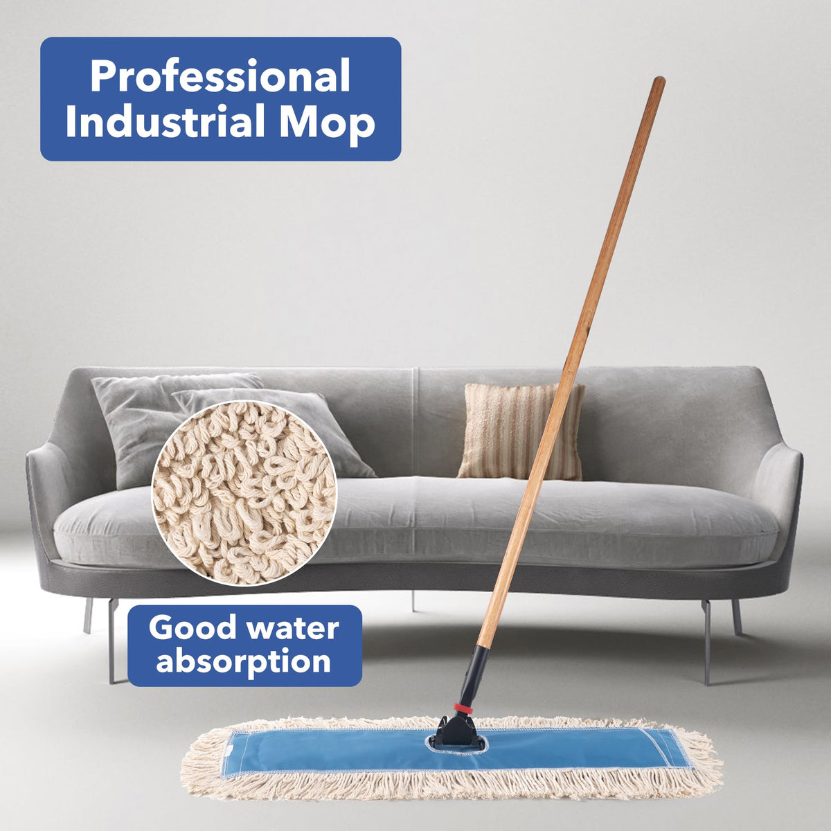 Matthew Cleaning 36'' Industrial Strength Cotton Dust Mop Refill Washable Replacement Heads for Residential & Commercial Use Fit Standard Dust Mop Frames - ModHome Supplies