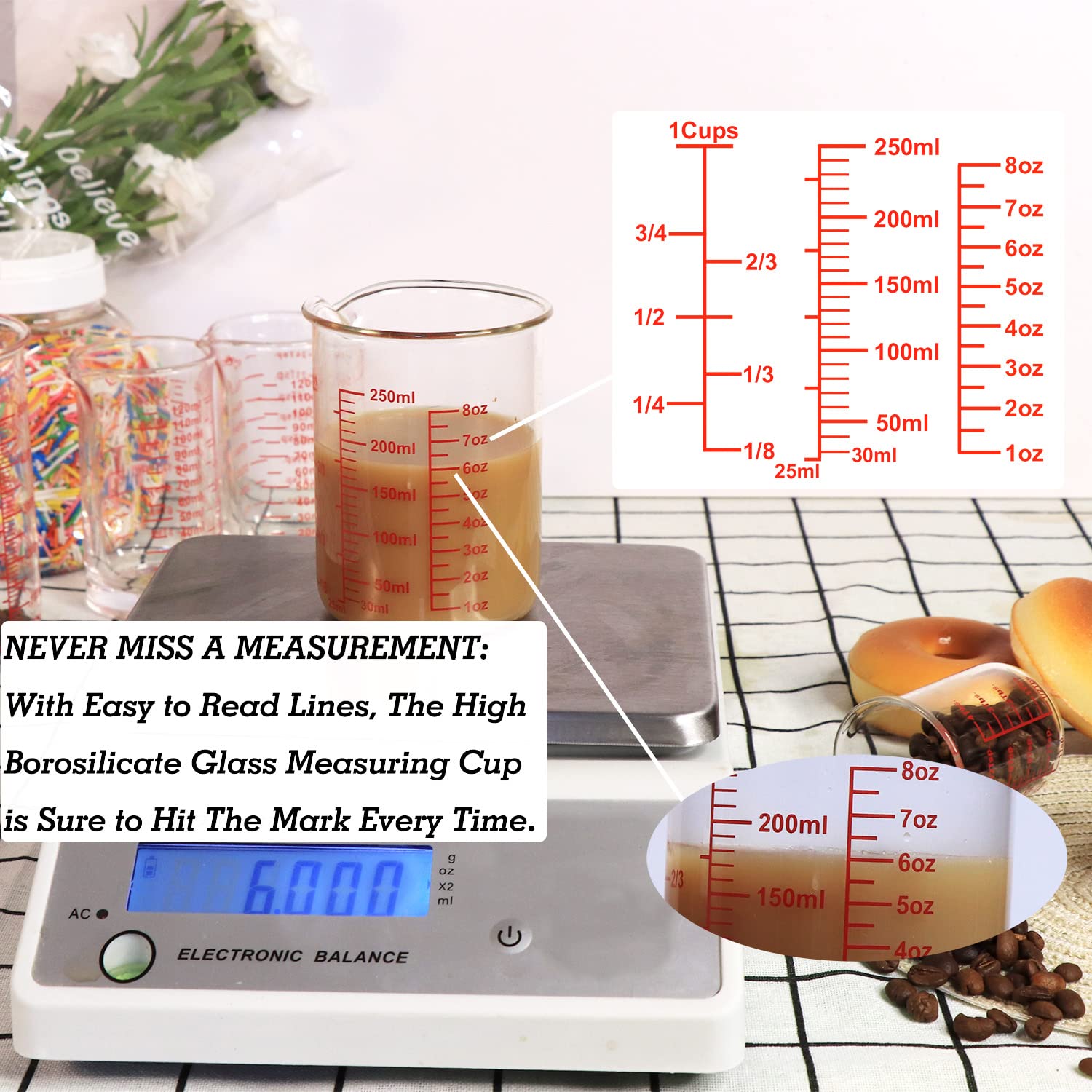 High Borosilicate Glass Measuring Cup Set