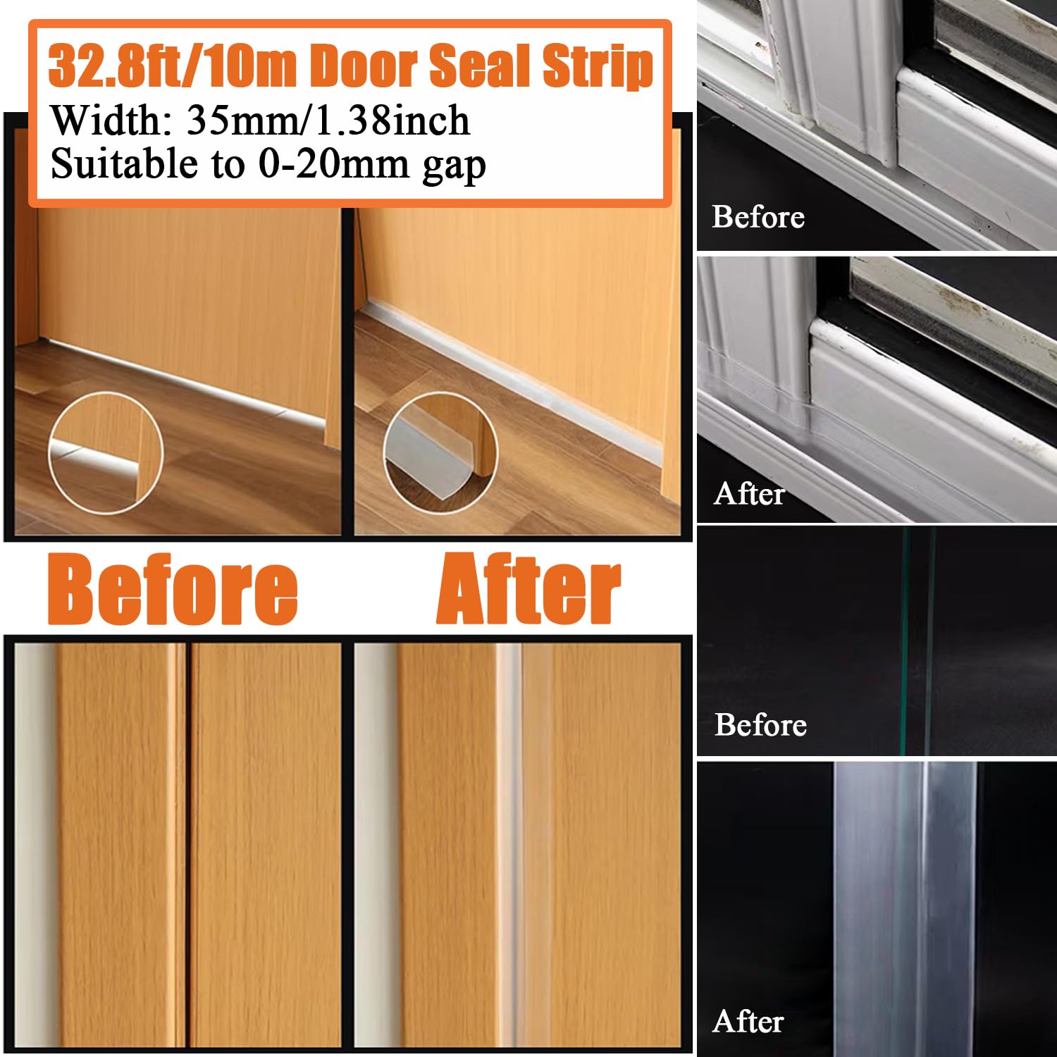 Silicone Weather Stripping Door Seal (32.8 Foot)
