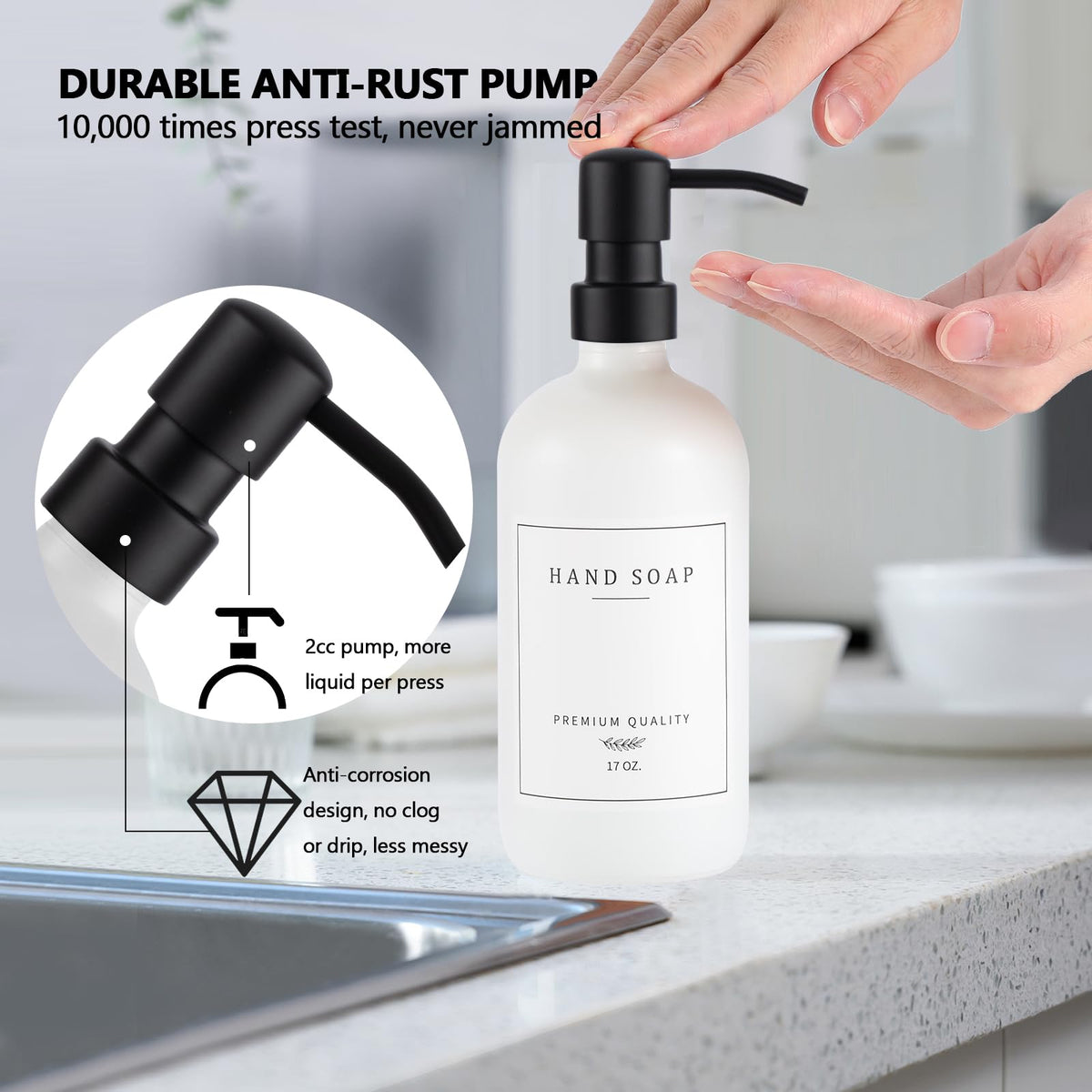 Thick Glass Soap Dispenser