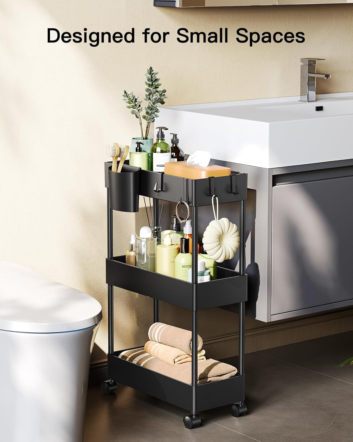3 Tier Bathroom Storage Cart