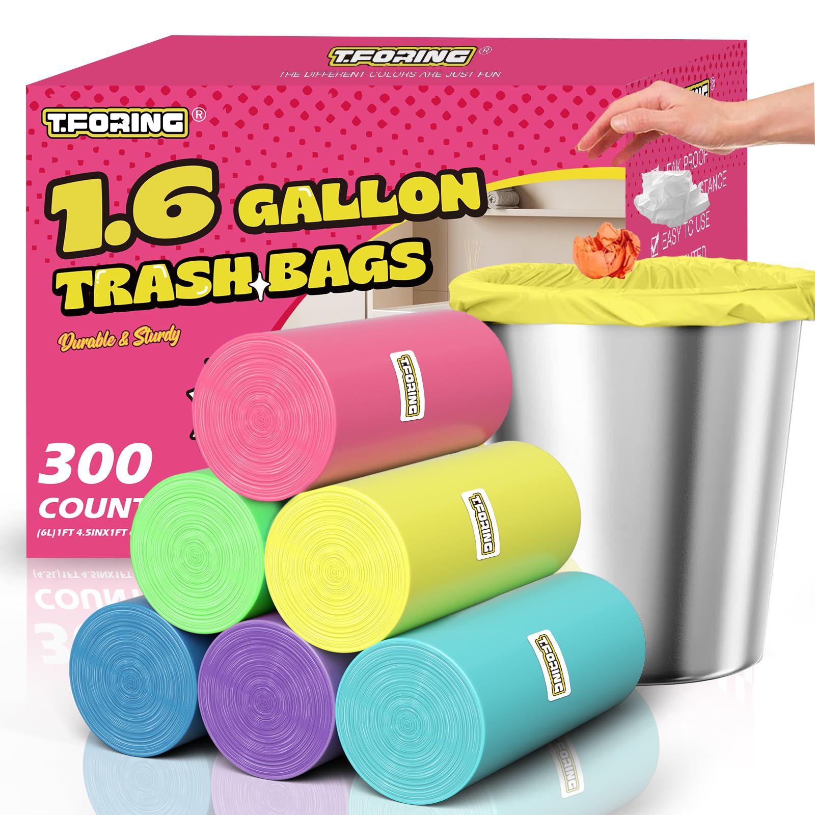 Mini Trash Bags 1.6 Gallon Unscented (300 Count)