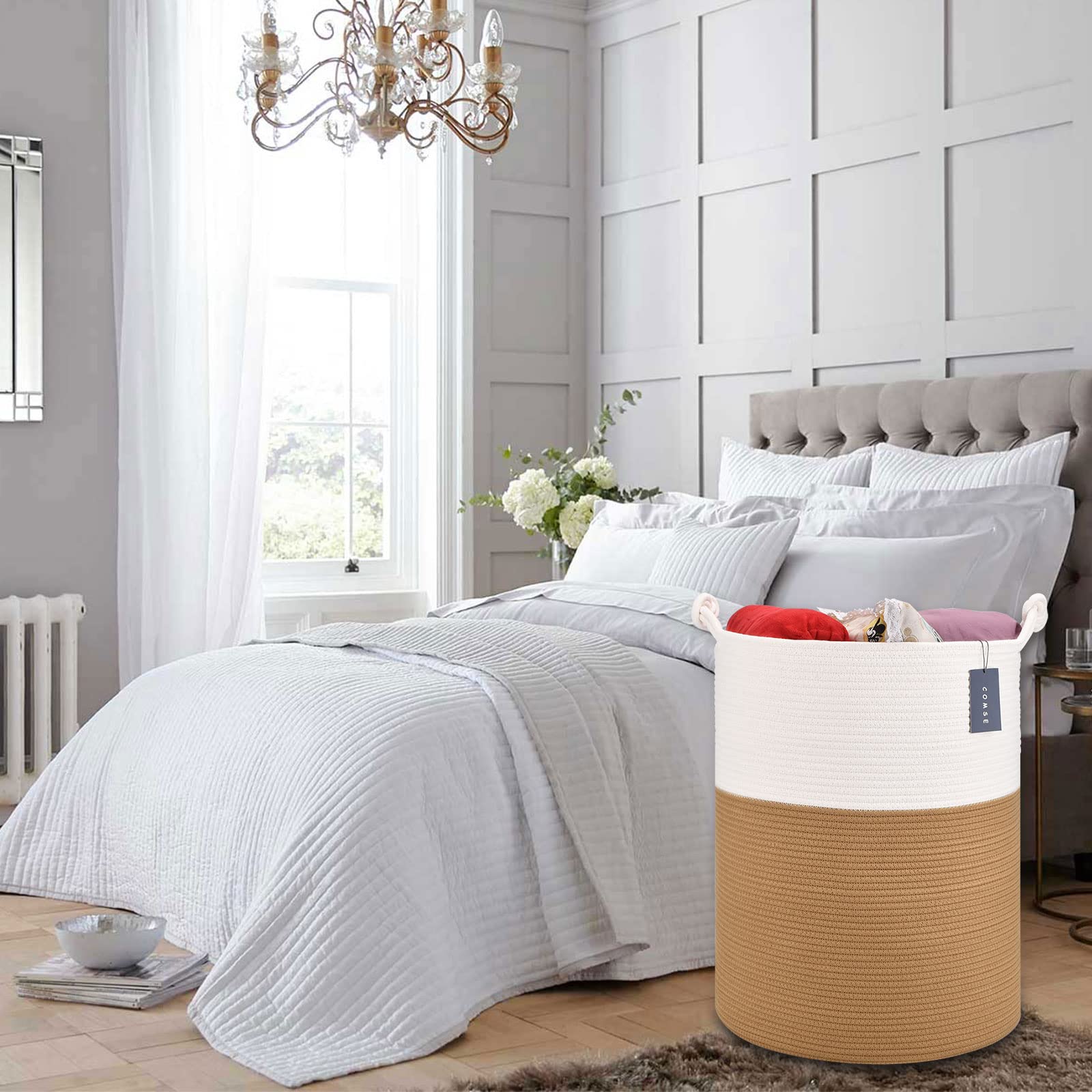 Tall Woven Blanket & Laundry Basket